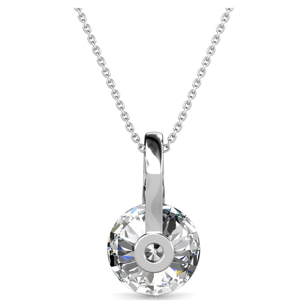 Tina 18k White Gold Plated Necklace with Solitaire Swarovski Crystal