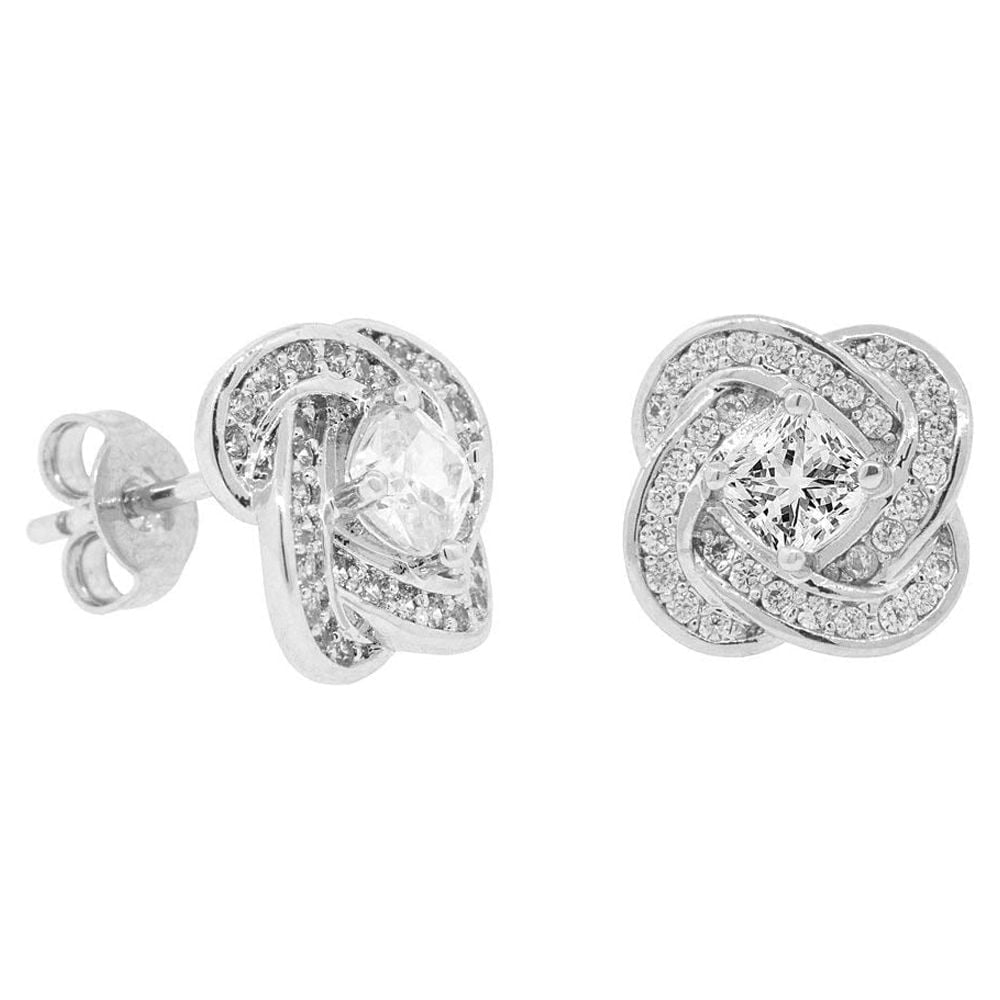 Cate & Chloe Earrings Pack of 3 - Eloise, Stella, Sage 18k White Gold Plated Stud Earrings