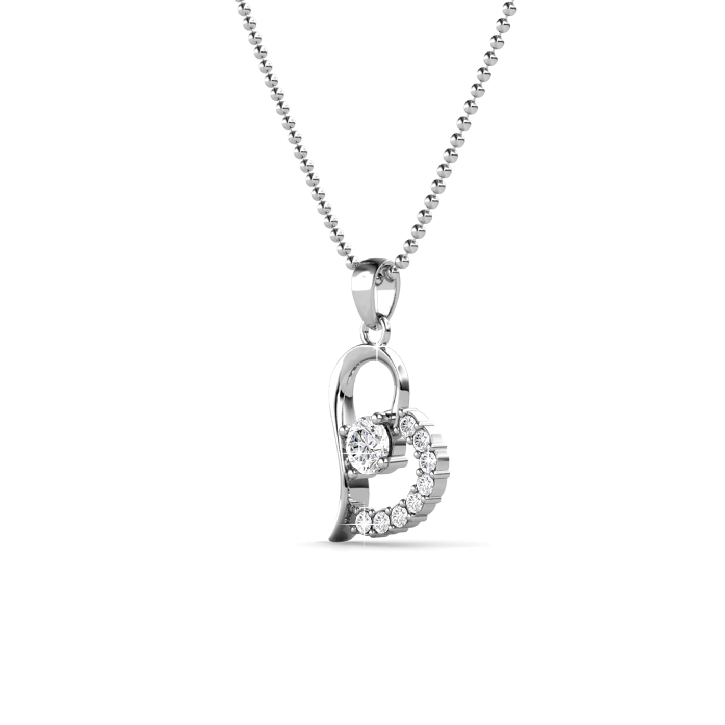 Laila 18k White Gold Pendant Necklace  with Swarovski Crystals