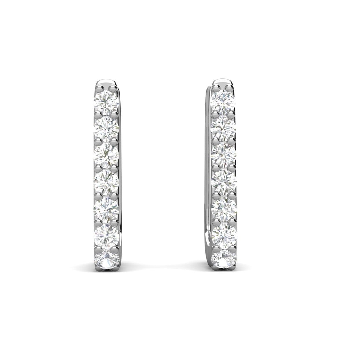 Phoebe 18k White Gold Plated 14mm Hoop Earrings with Swarovski Crystals