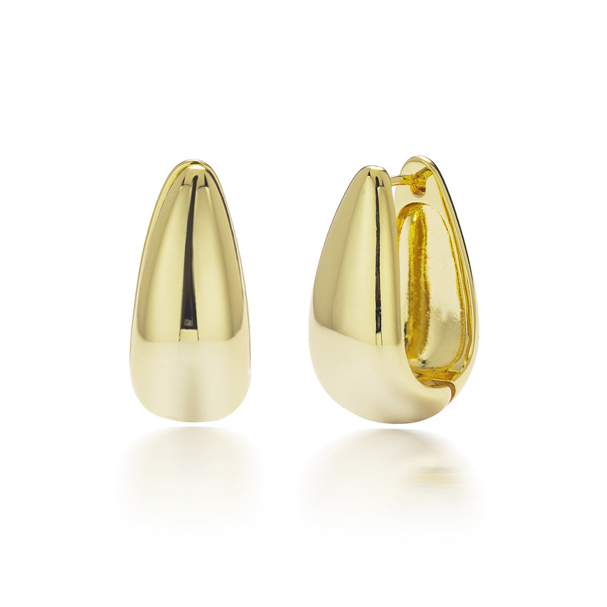 Salma 18k White Gold Plated 15mm Chunky U-Shaped Hoop Earrings