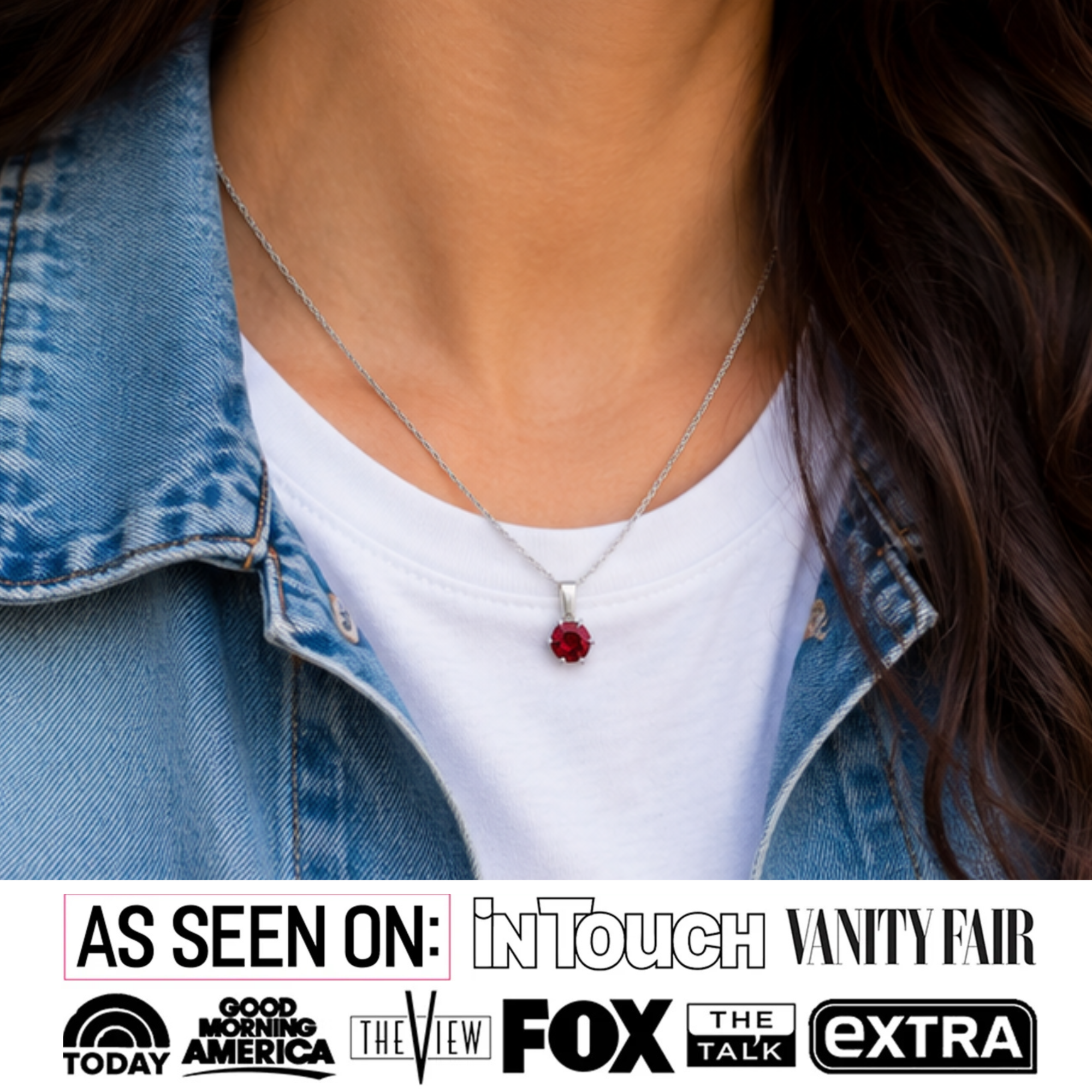 Birthstone Necklace 18k White Gold Plated Solitaire Necklace with 1ct Swarovski Crystal