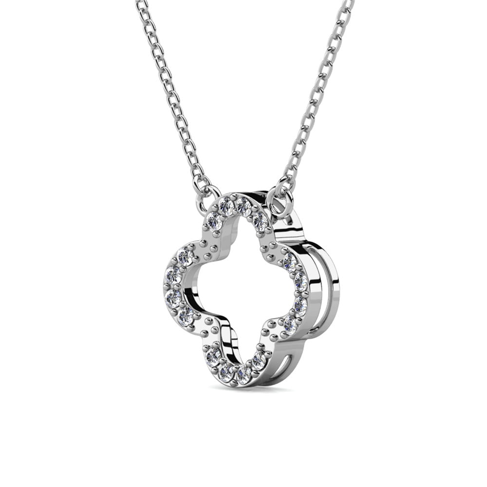 Cassandra 18k White Gold Plated Crystal Necklace