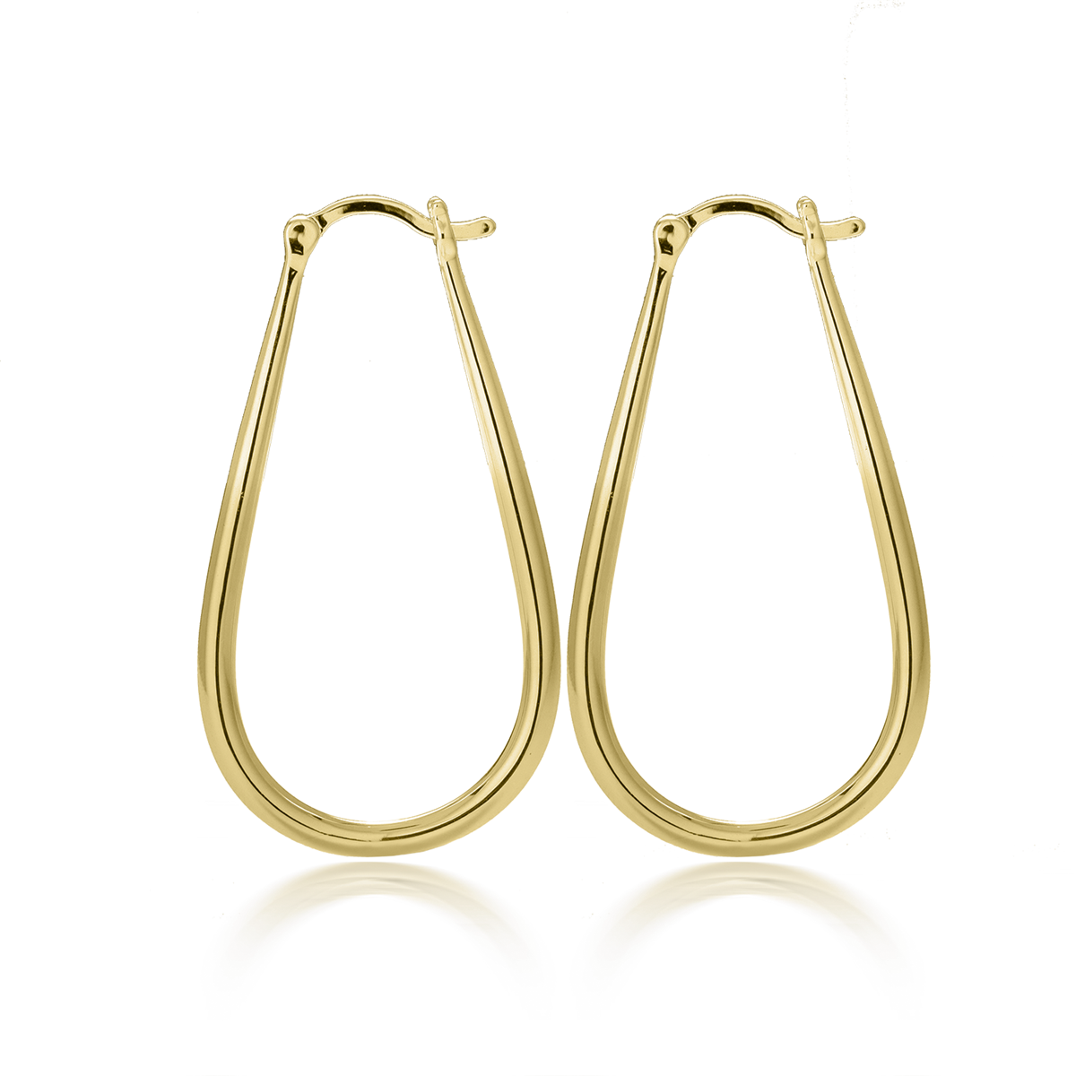Beatrice 18k White Gold Plated 24mm U-Shaped Hoop Earrings