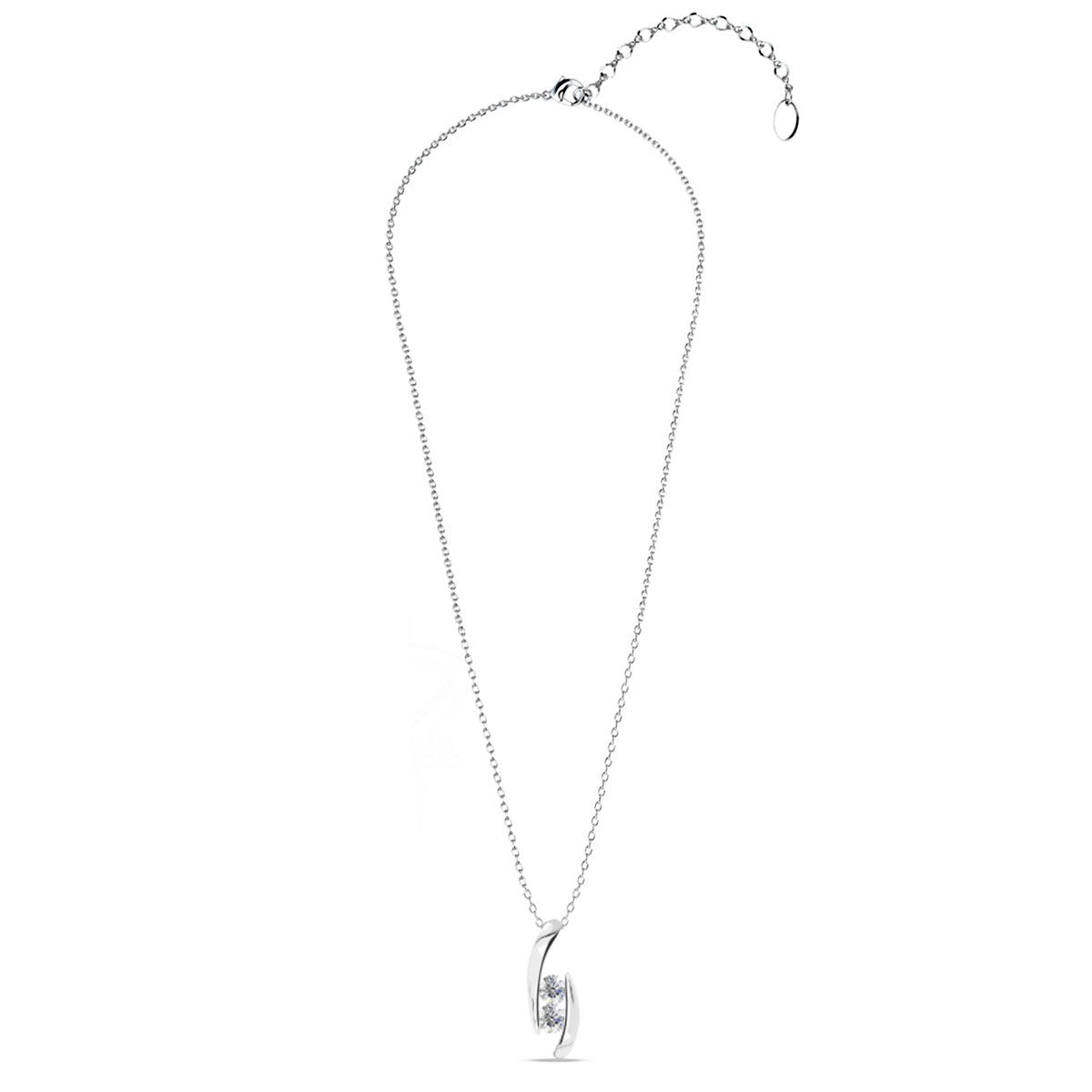 McKenna 18k White Gold Plated Pendant Necklace with Swarovski Crystals