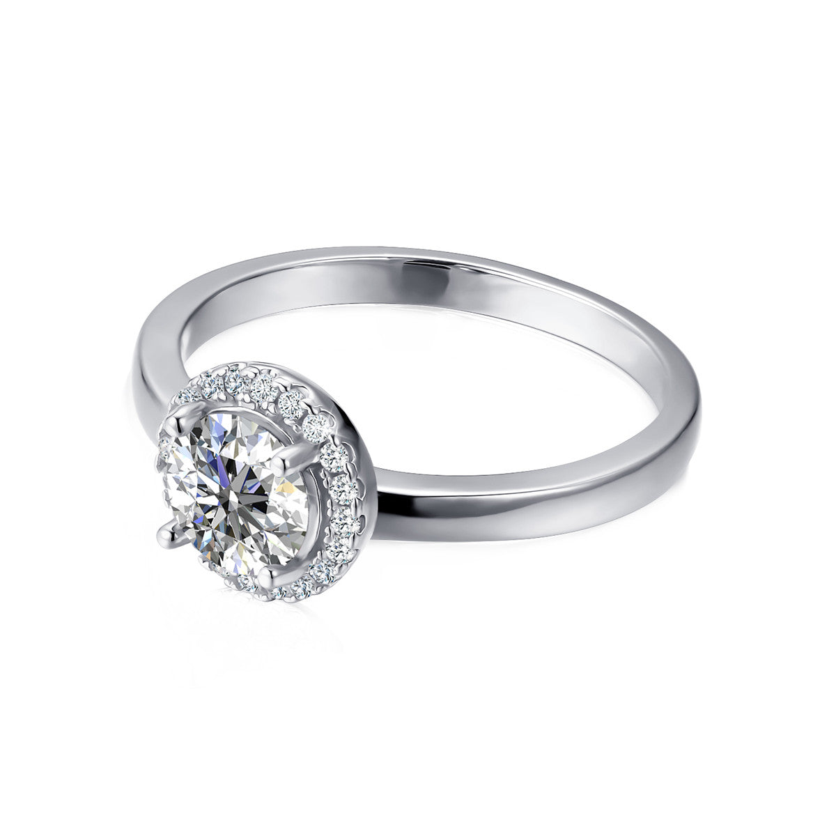 Moissanite by Cate & Chloe Cora Sterling Silver Ring with Moissanite Crystals