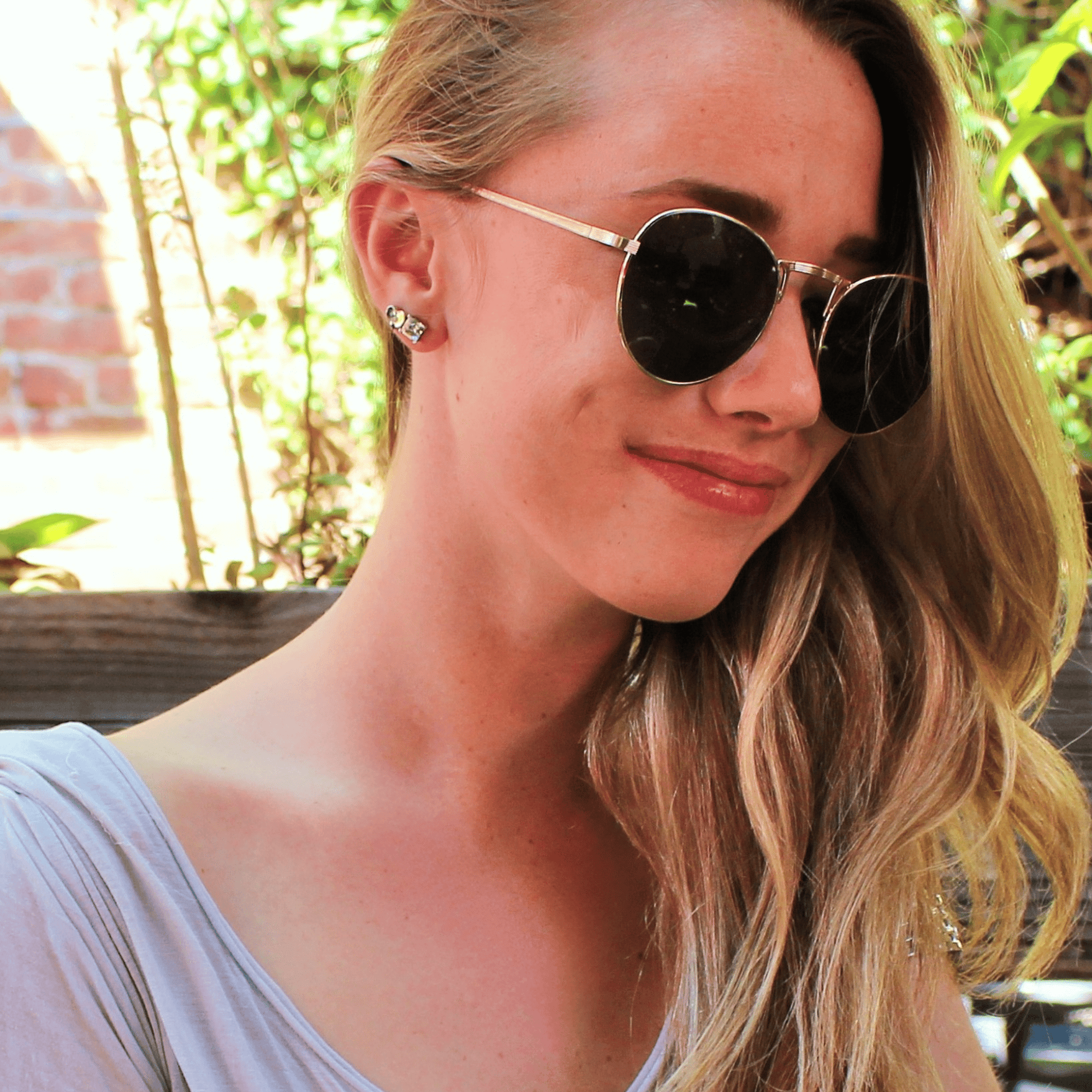 Brooke 18k White Gold Plated Stud Earrings with Princess Cut Swarovski Crystals