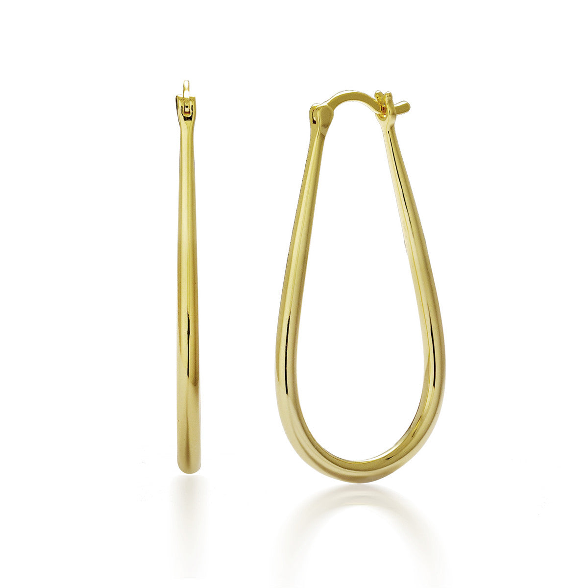 Beatrice 18k White Gold Plated 24mm U-Shaped Hoop Earrings