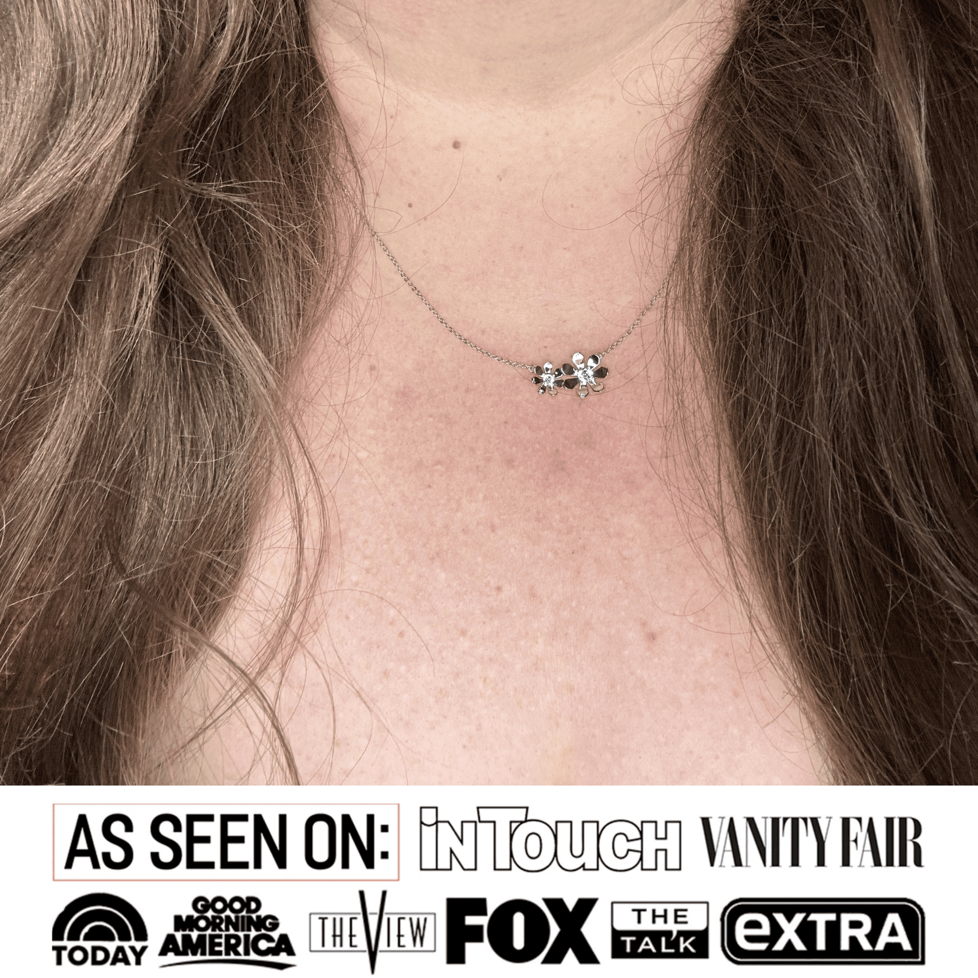 Daisy 18k White Gold Plated Flower Necklace with Swarovski Crystals & Heartfelt Message for Daughter