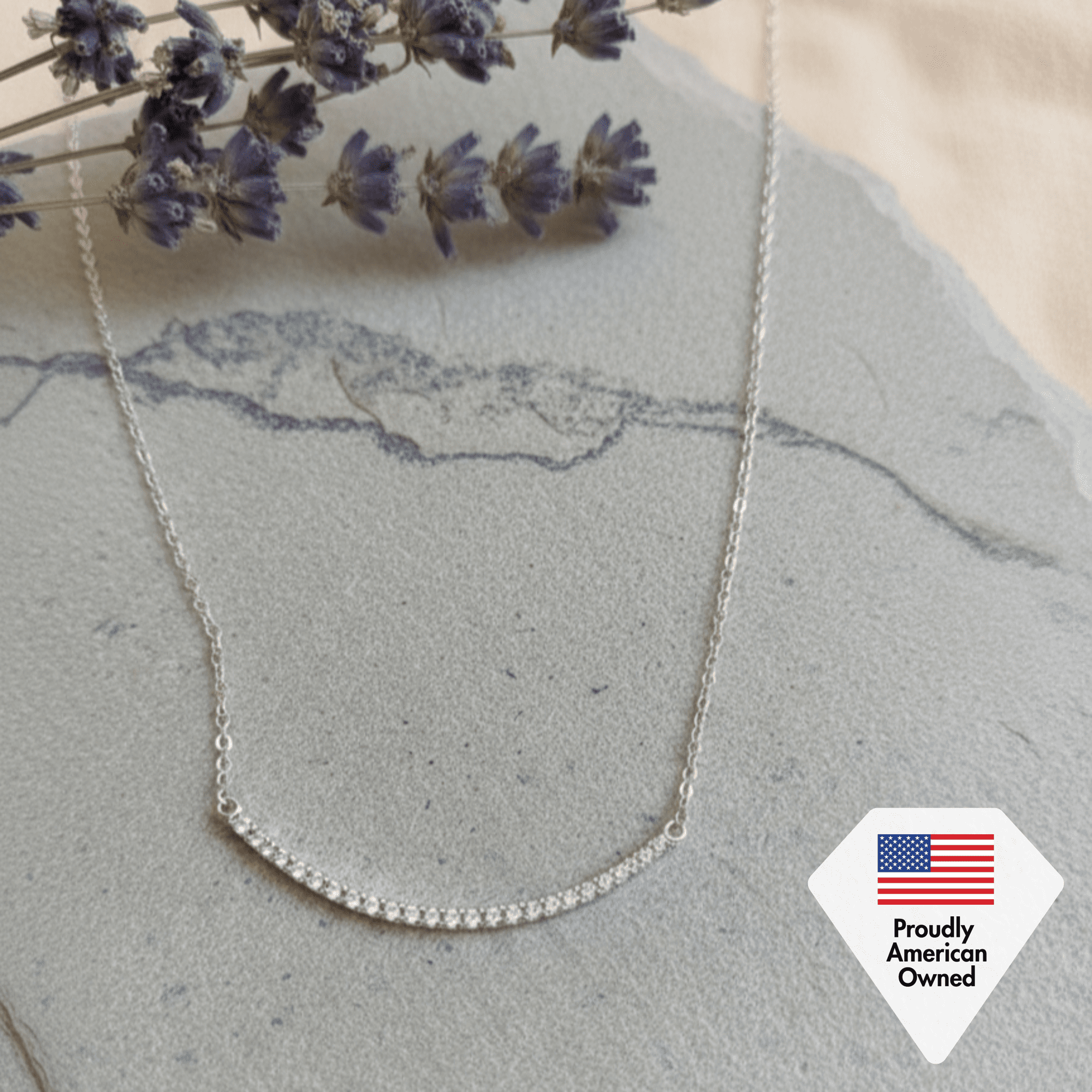 Tiana 18k White Gold Plated Linear Necklace with Swarovski Crystals & Heartfelt Message for Daughter