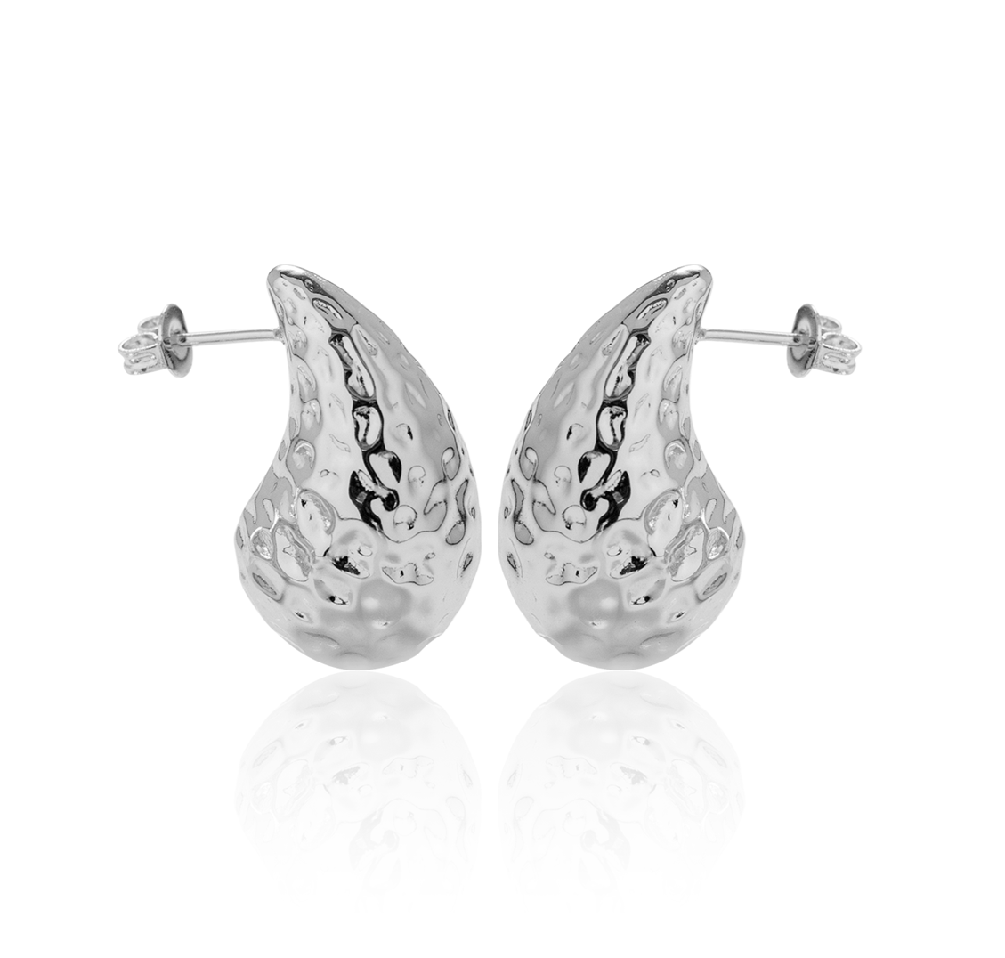 Candice 18k White Gold Plated Teardrop Stud Earrings