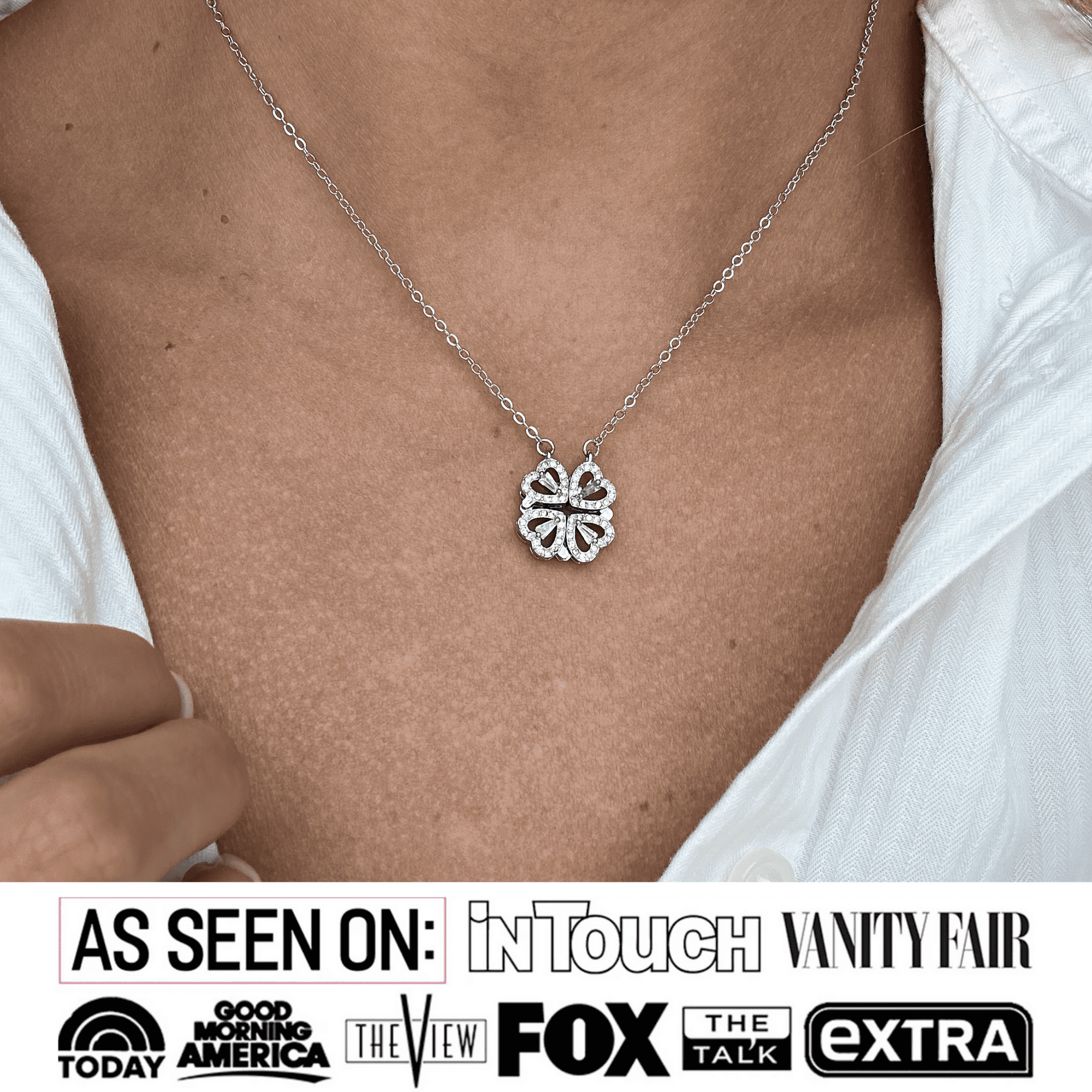 Posie 18k White Gold Plated Heart Necklace with Swarovski Crystals & Heartfelt Message for Daughter