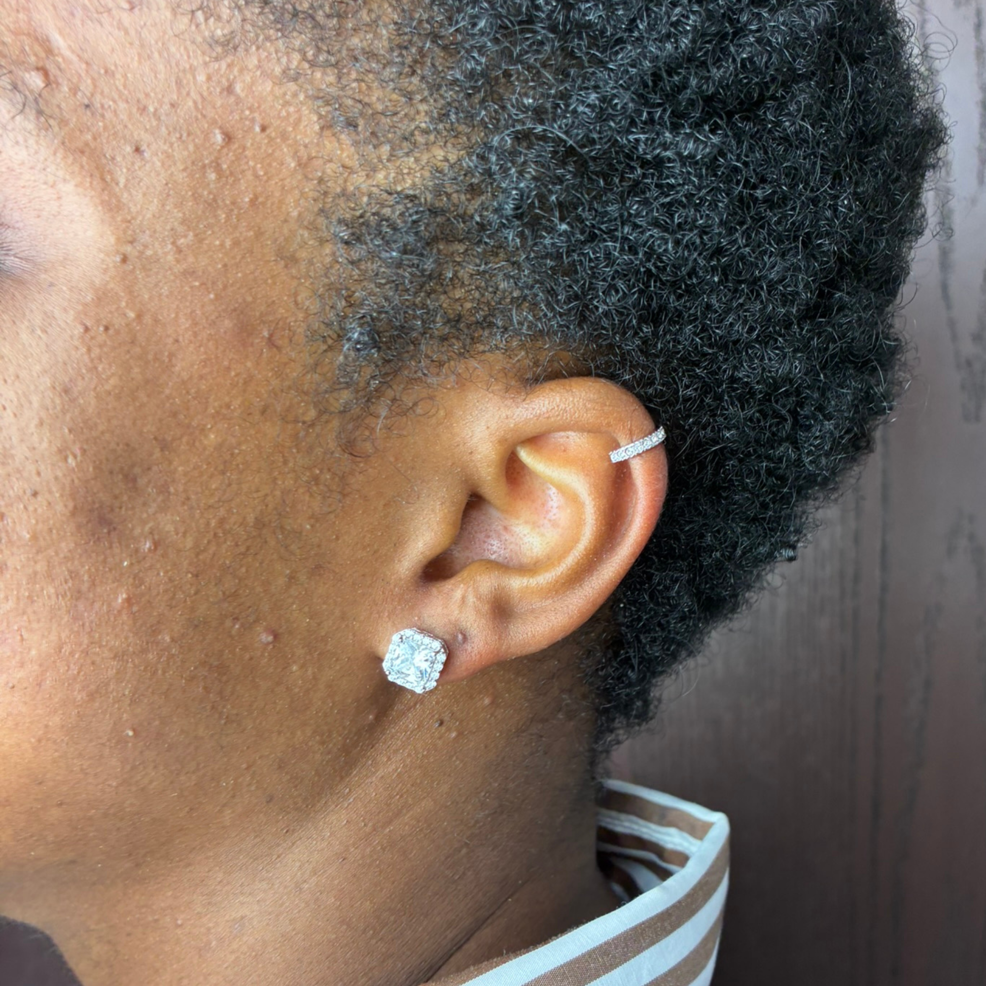 Estelle 18k White Gold Plated Halo Stud Earrings with Simulated Diamond Crystals — Fab Fav