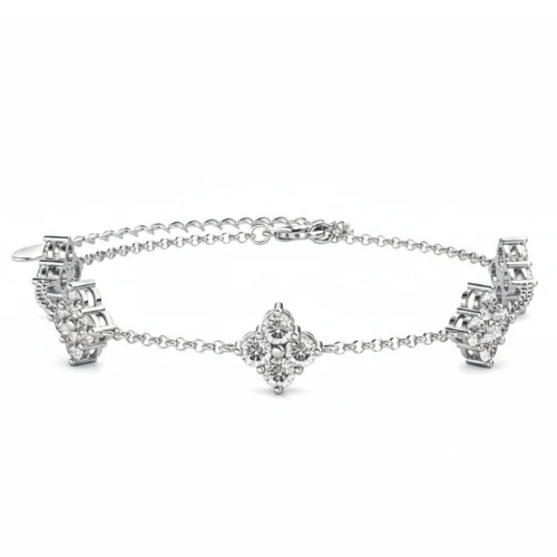 Adeline 18k White Gold Plated Station Bracelet with Swarovski Crystals
