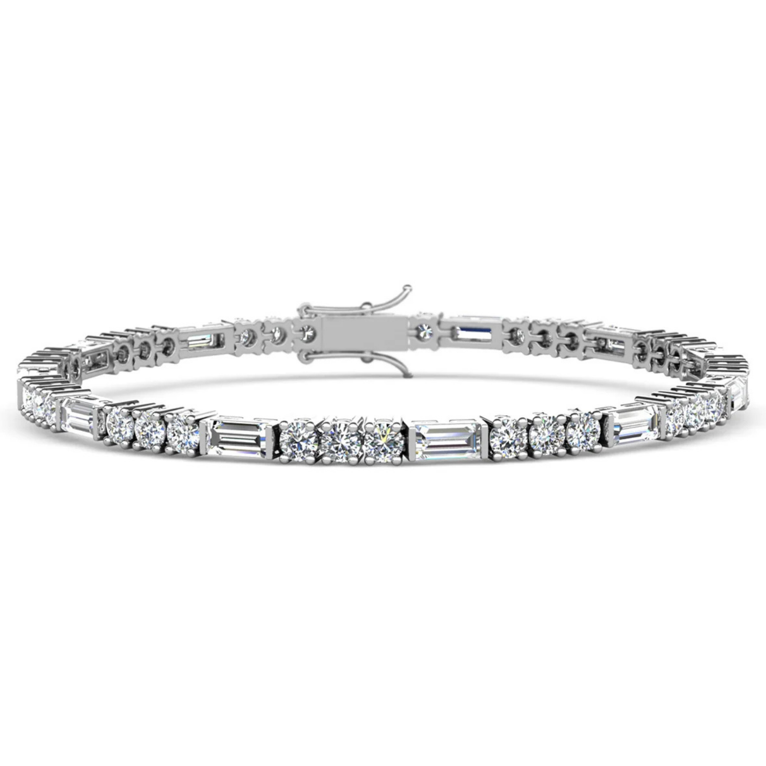 Adrianna 18k White Gold Plated Tennis Bracelet with Simulated Diamond Crystals