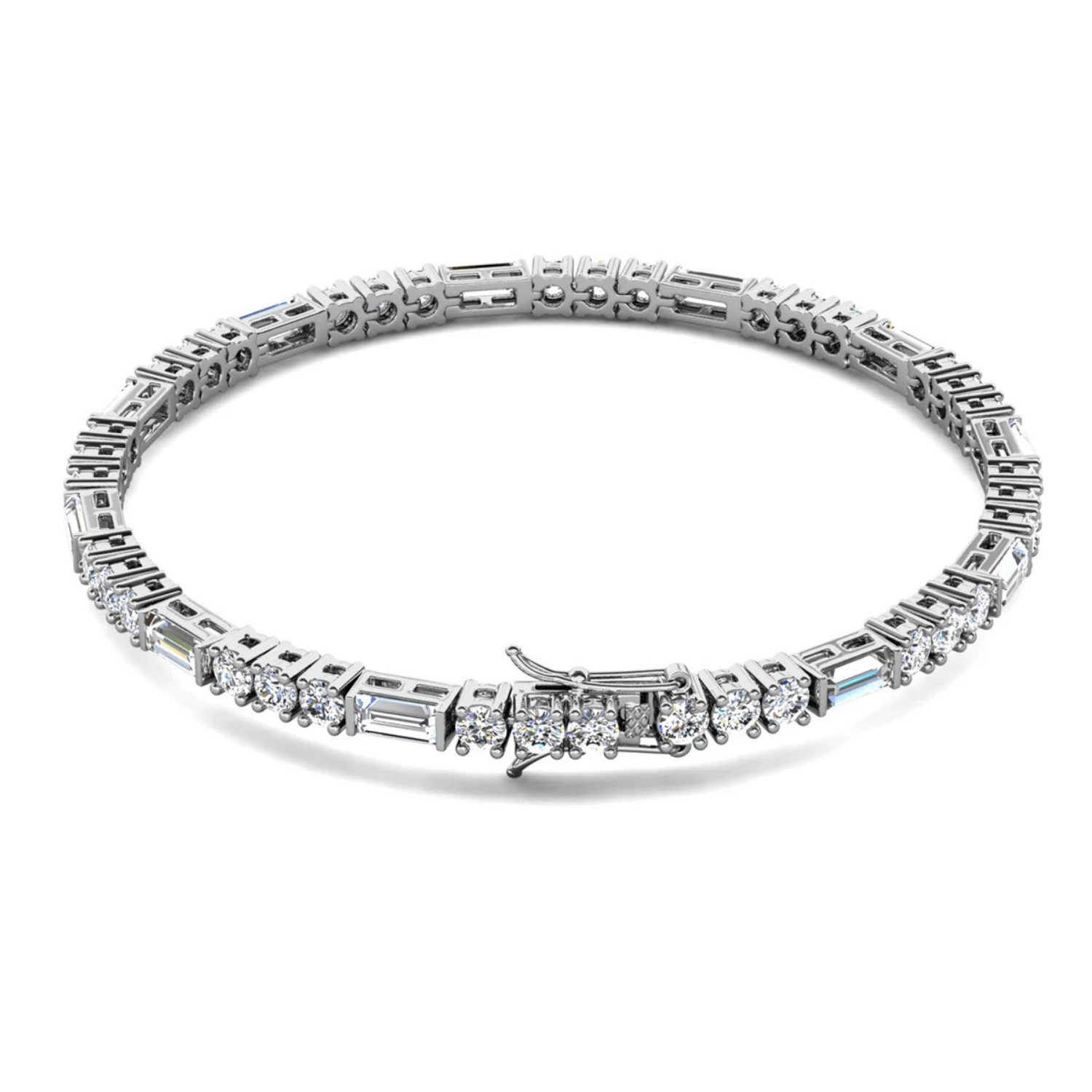 Adrianna 18k White Gold Plated Tennis Bracelet with Simulated Diamond Crystals