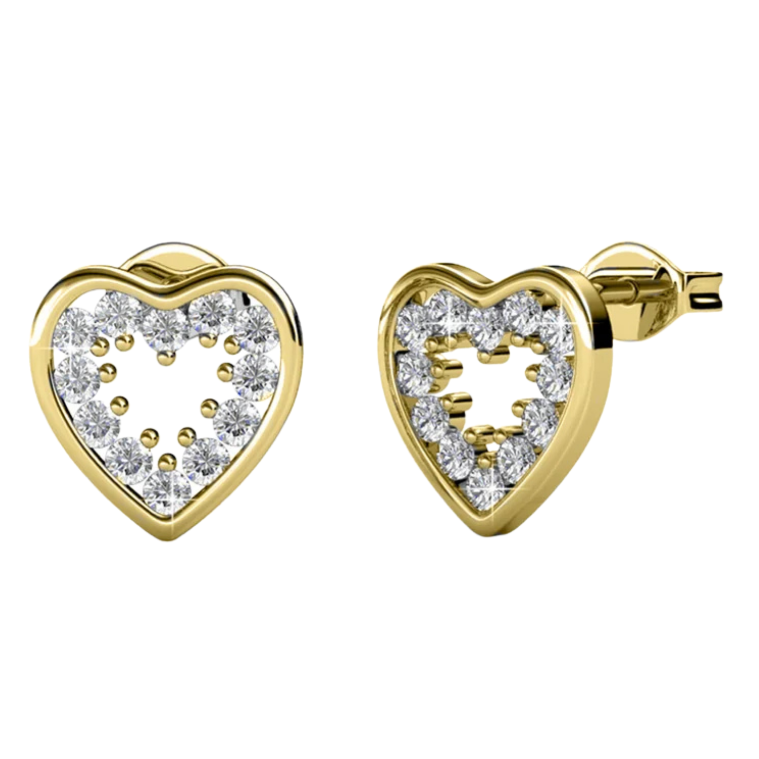 Ainsley 18k White Gold Plated Heart Earrings with Swarovski Crystals