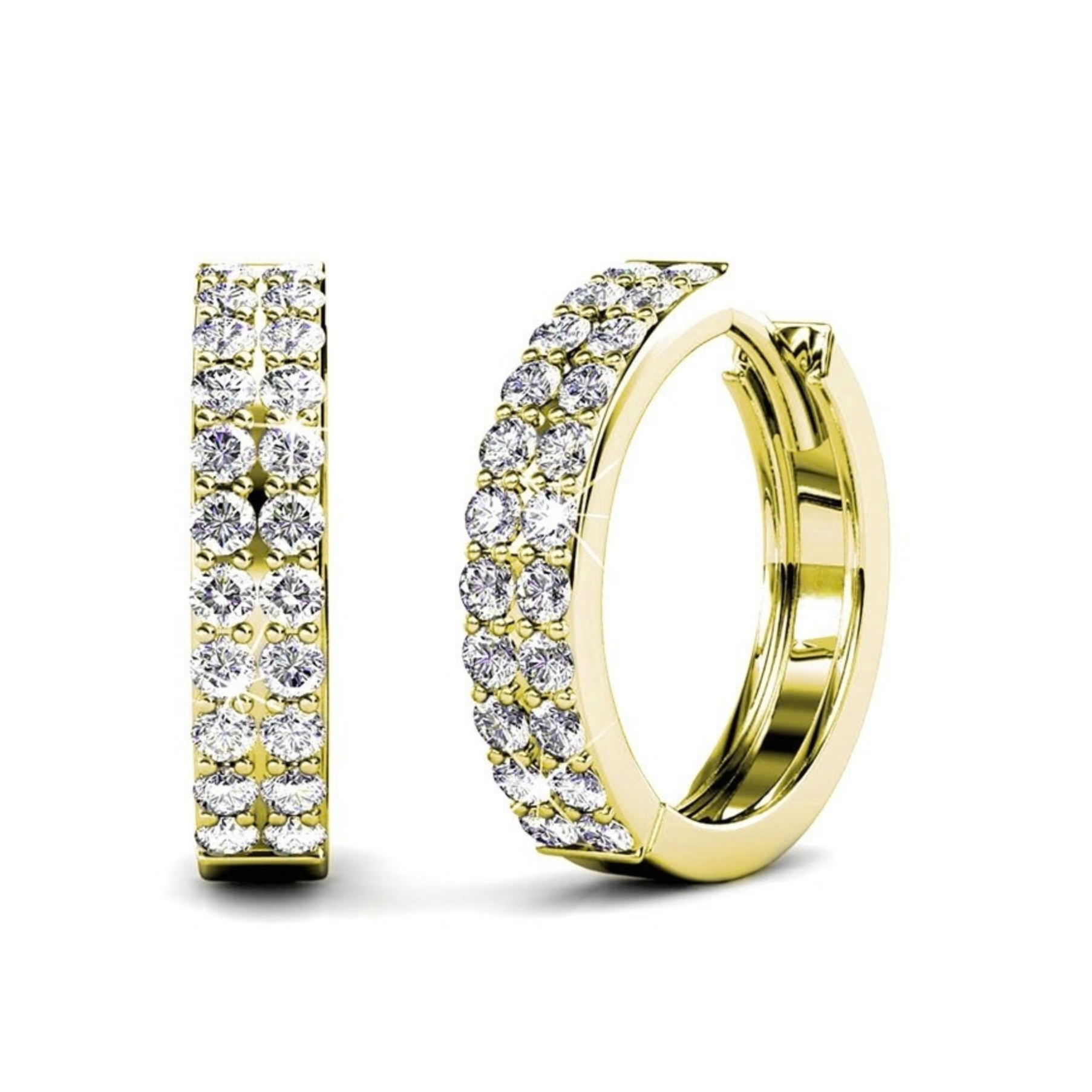 Alice 18k White Gold Plated 17mm Hoop Earrings with Swarovski Crystals