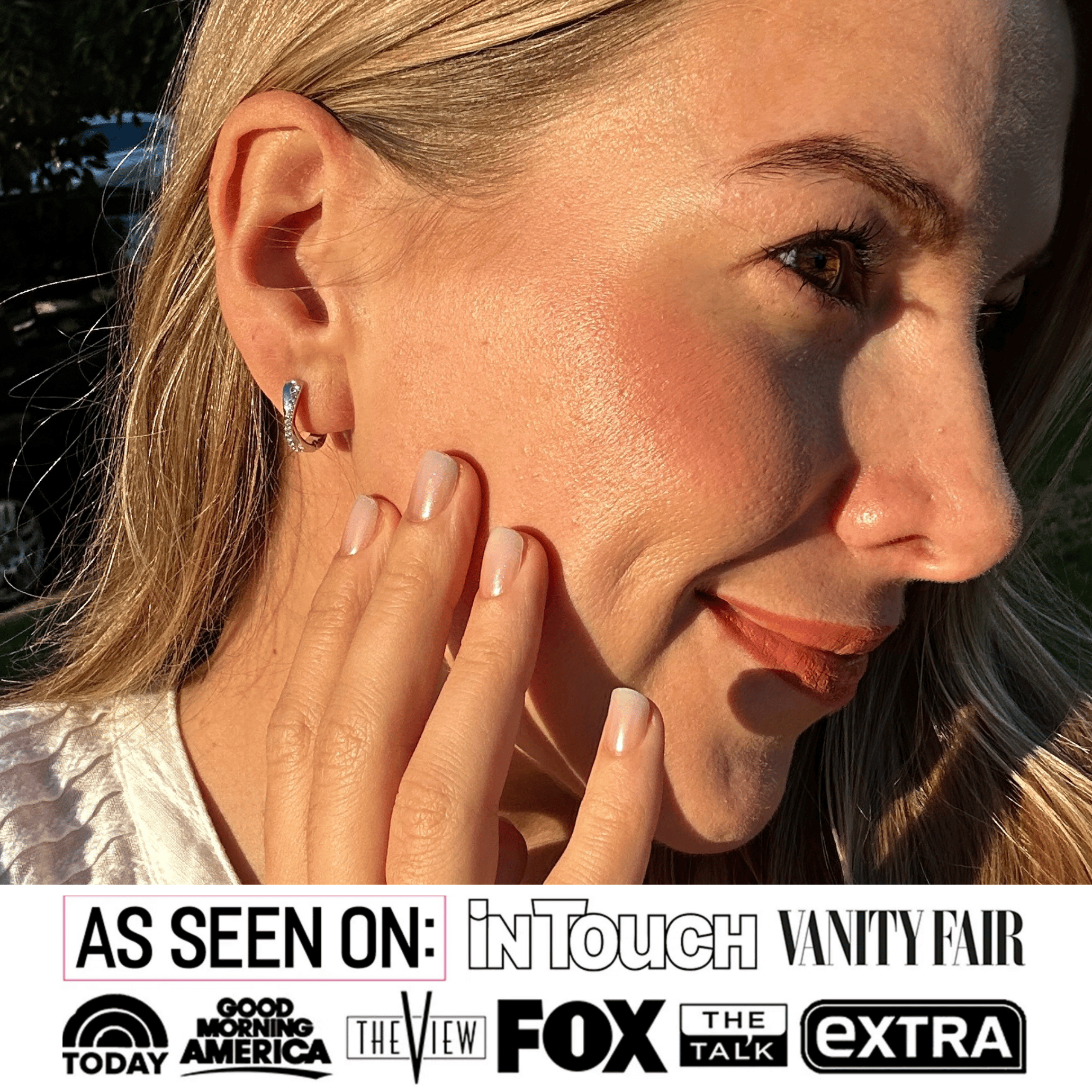 Amaya white gold-plated hoop earrings 