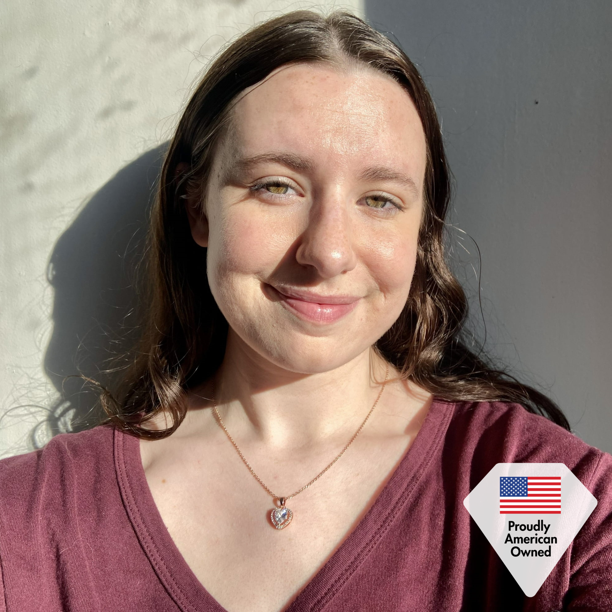 Amora 18k Gold Plated Heart Pendant Necklace with Simulated Diamond Crystals (Set of 3)