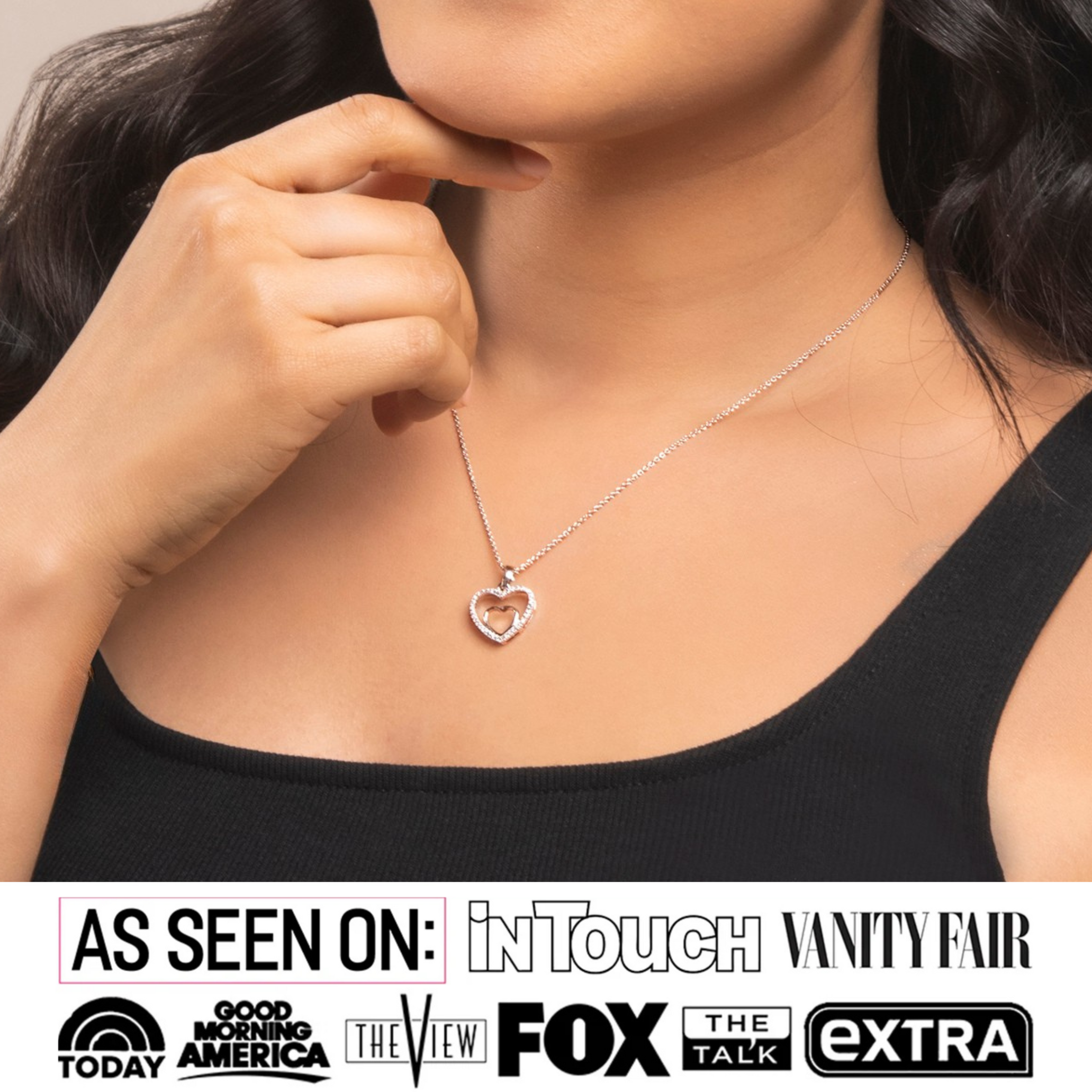 Amorette 18k White Gold Plated Necklace with Swarovski Crystals & Heartfelt Message for Daughter