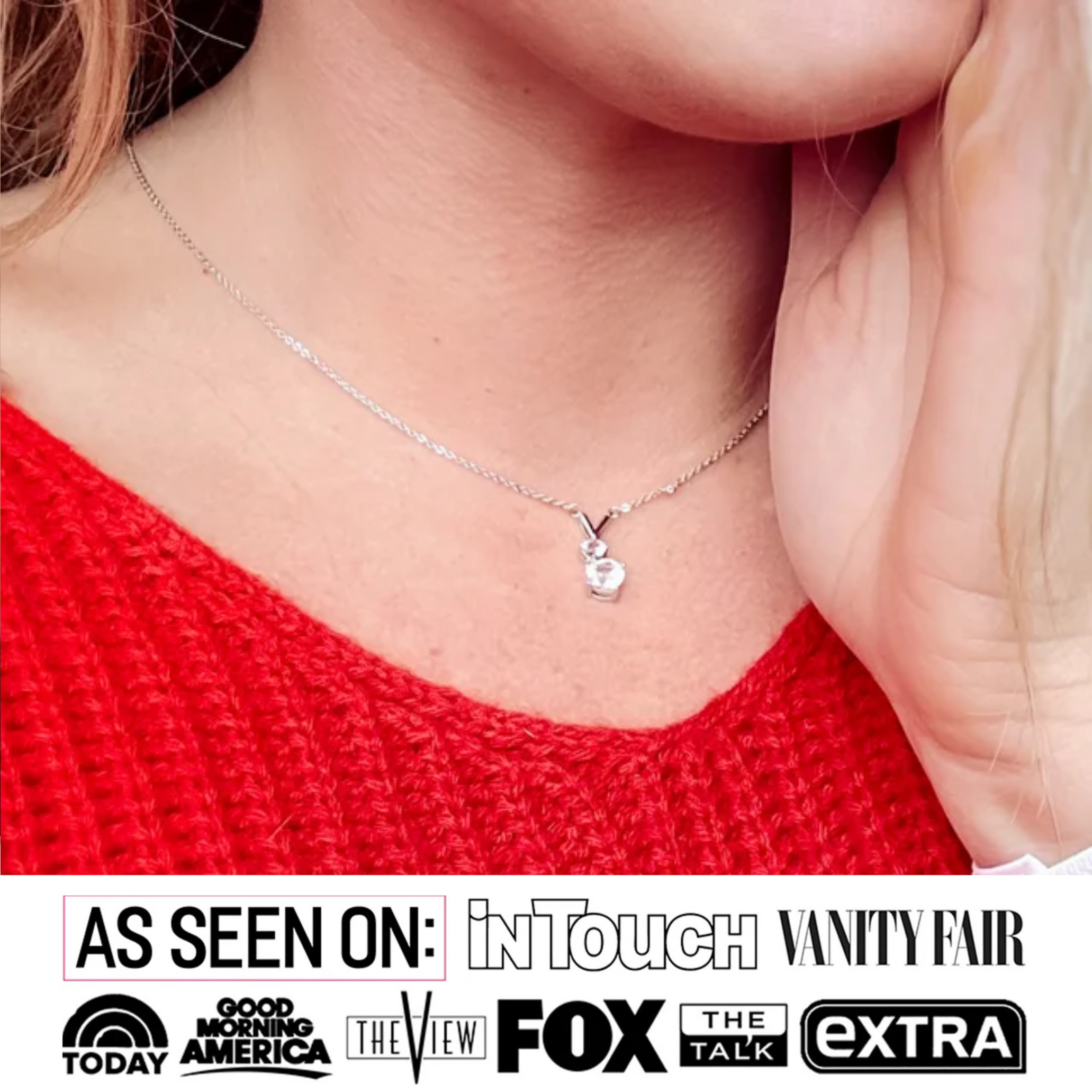 Andy 18k White Gold Plated 2-Stone Pendant Necklace with Swarovski Crystals — Fab Fav Sale