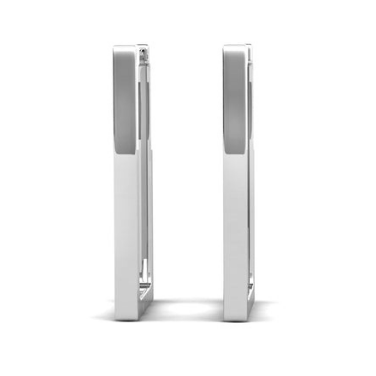 Annalise 18k White Gold Plated 24mm Silver Square  Hoop Earrings