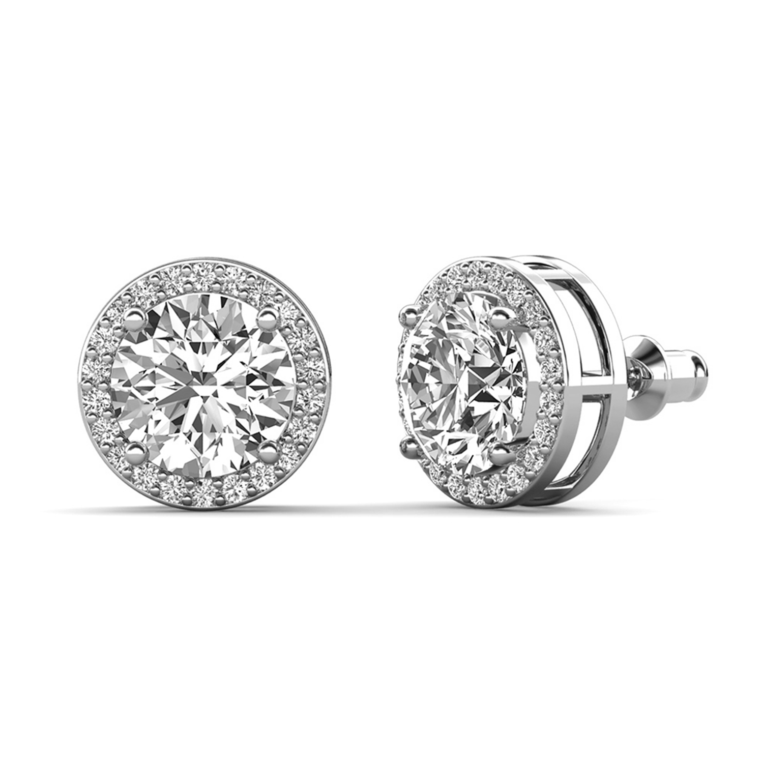 Ariel crystal halo stud earrings