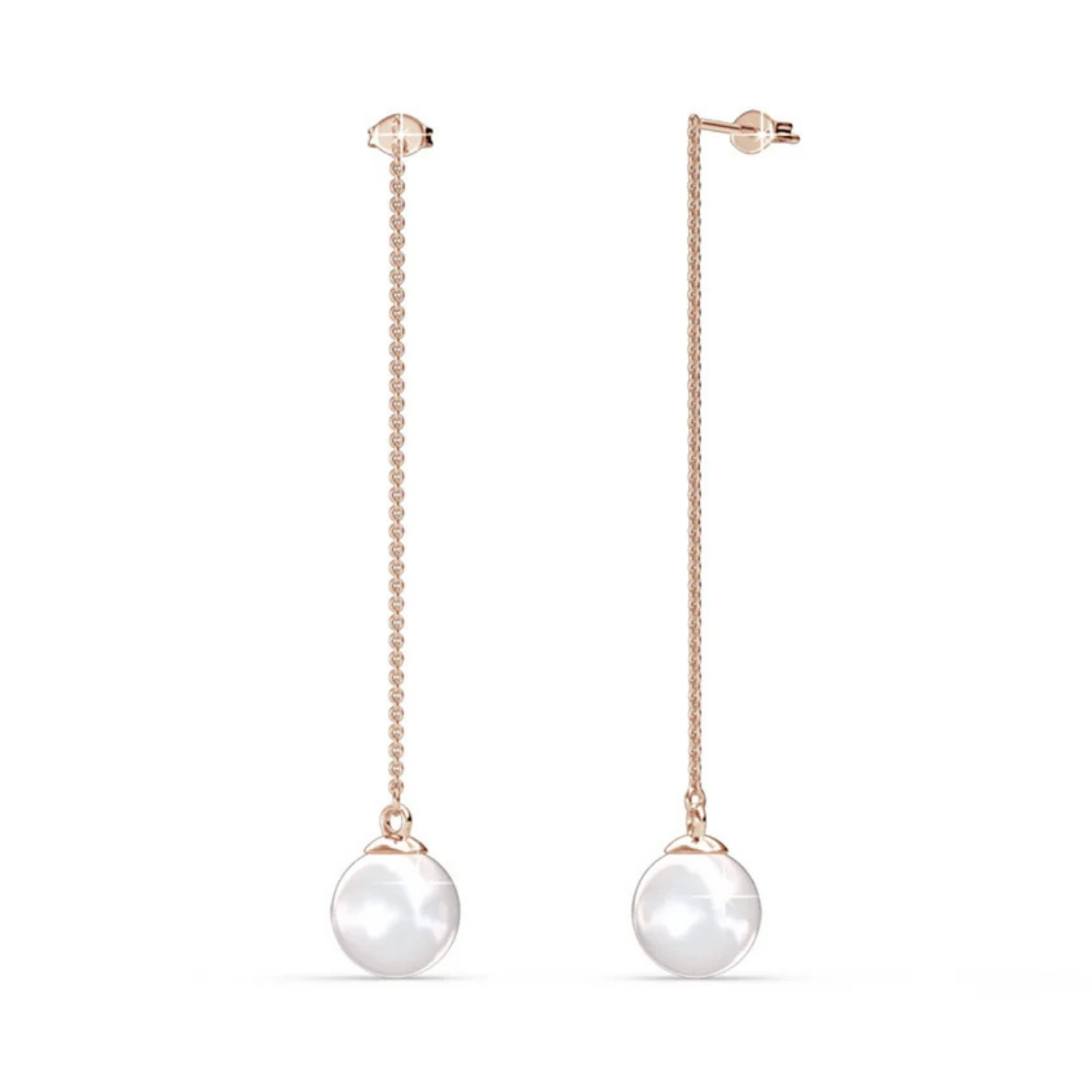 Aspen 18k White Gold Plated Dangle Earrings with Shell Pearls