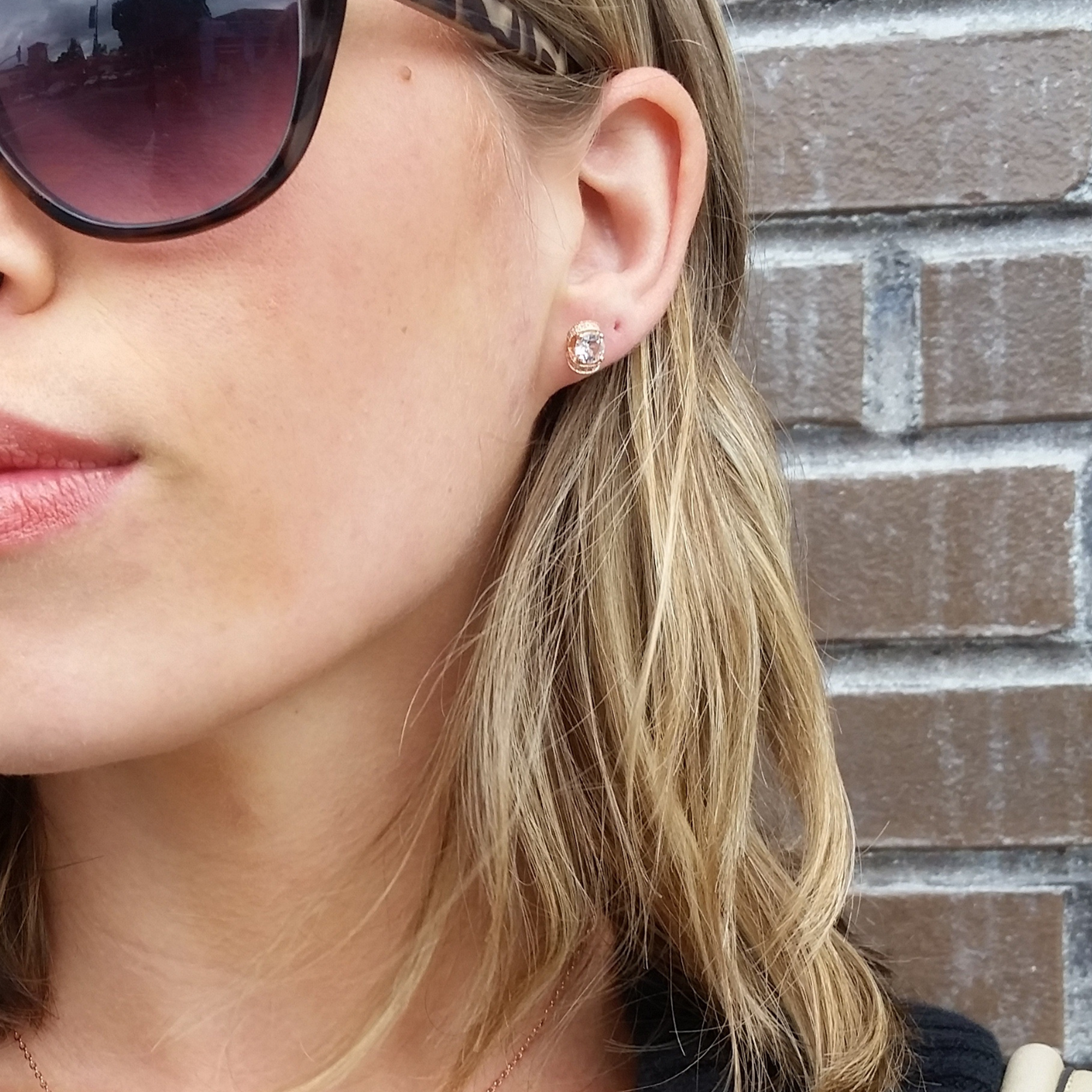 Astrid 18k White Gold Plated Stud Earrings with Swarovski Crystal — Final Sale - Fab Fav