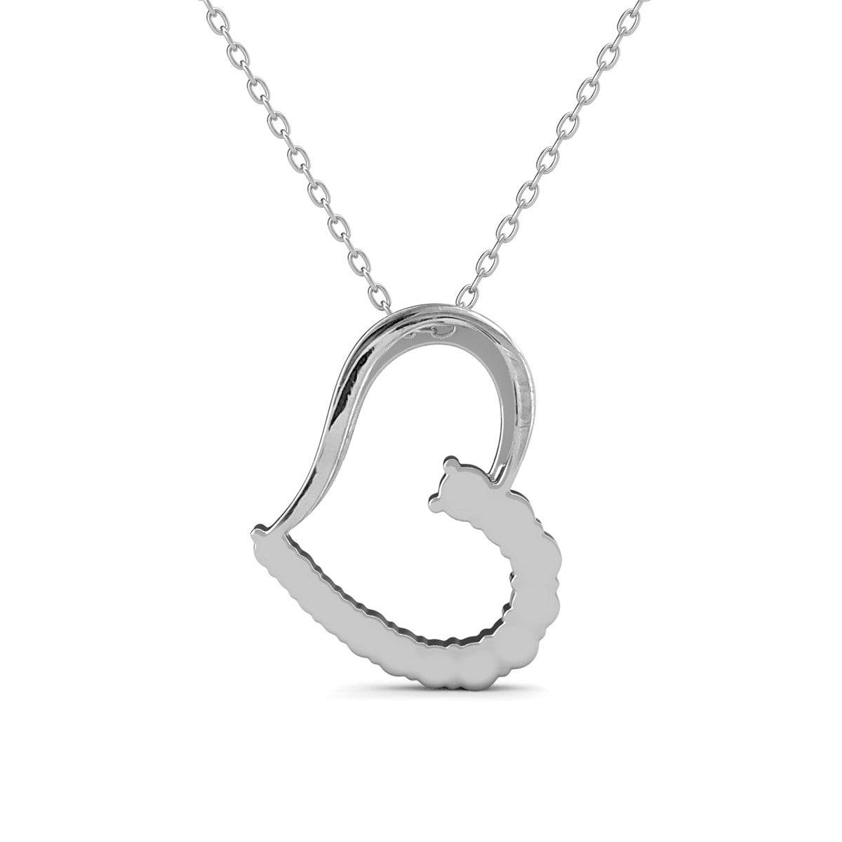 Capri 18k White Gold Plated Silver Heart Necklace with Swarovski Crystals