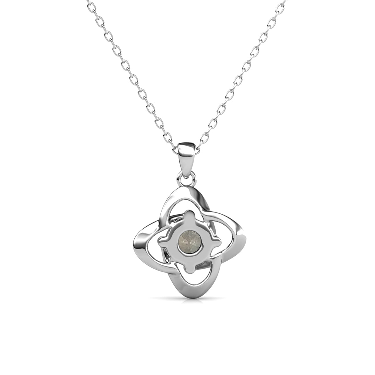 Infinity January Birthstone Diamond Necklace 18k White Gold Plated Silver Birthstone Necklace with Swarovski Crystal