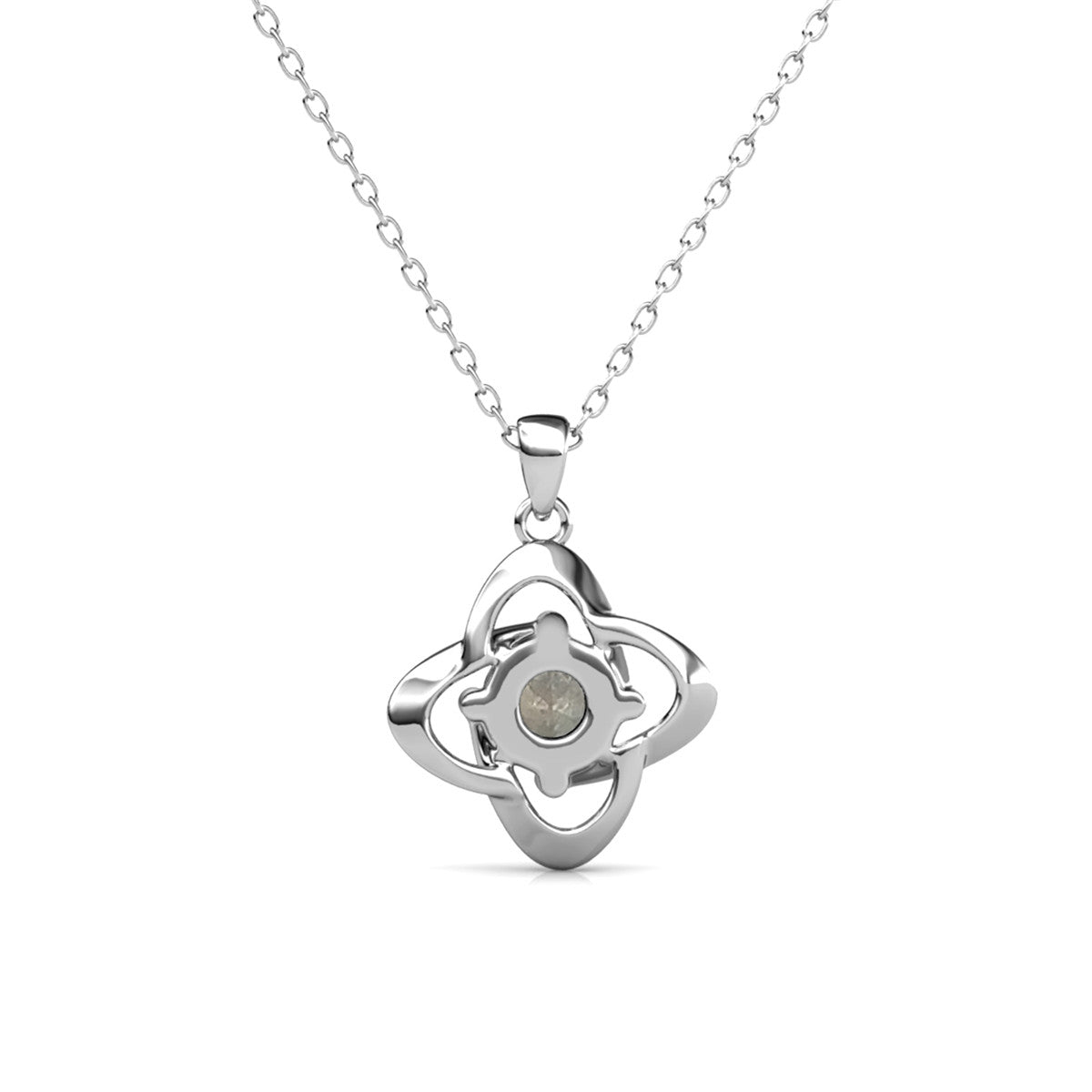 Infinity June Birthstone Diamond Necklace 18k White Gold Plated Silver Birthstone Necklace with Swarovski Crystal