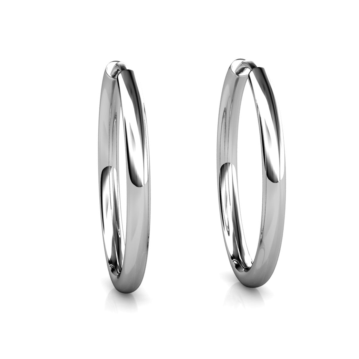 Leslie 18k White Gold Plated Hoop Earrings for Women with Swarovski Crystals