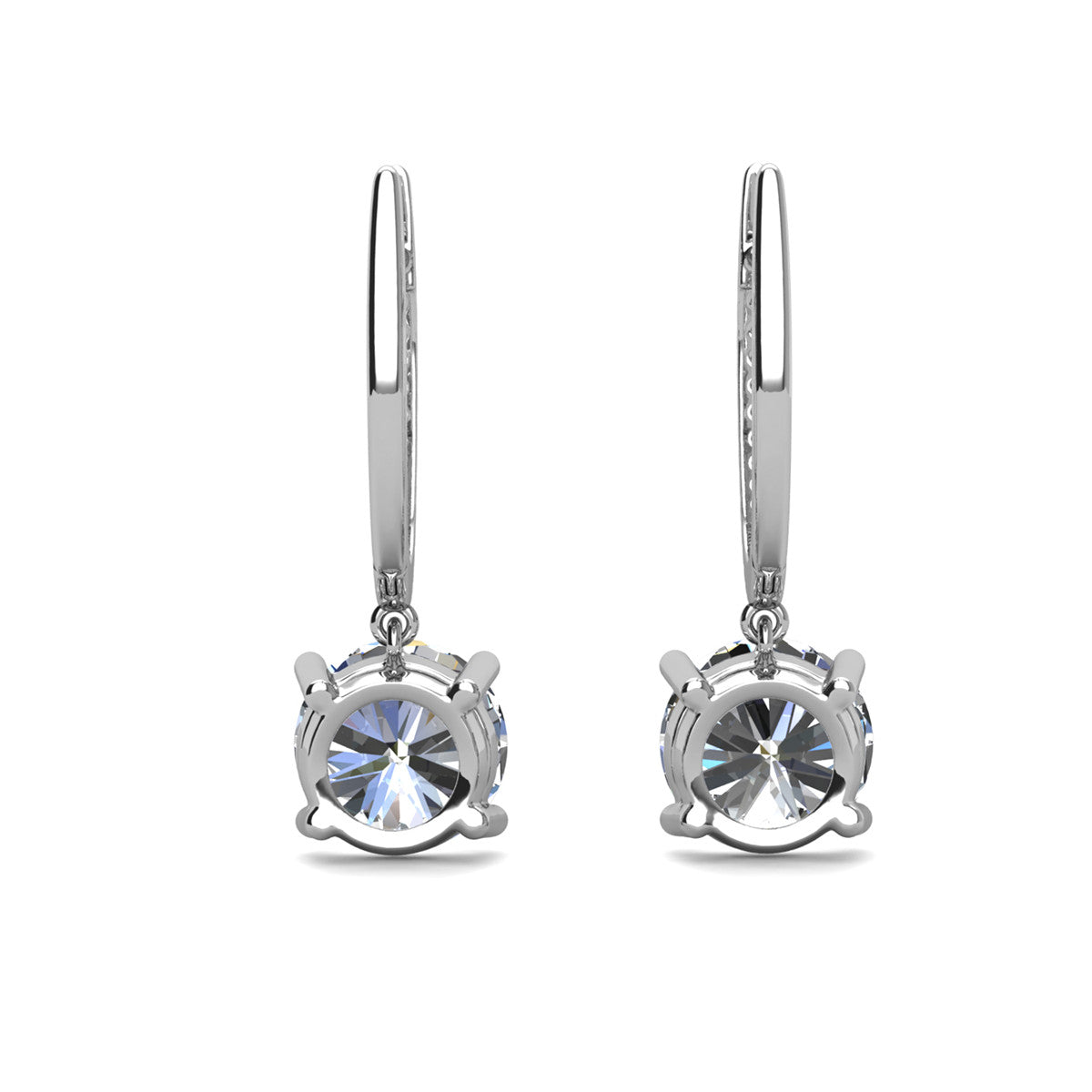 Moissanite by Cate & Chloe Finley Sterling Silver Drop Earrings with Moissanite Crystals