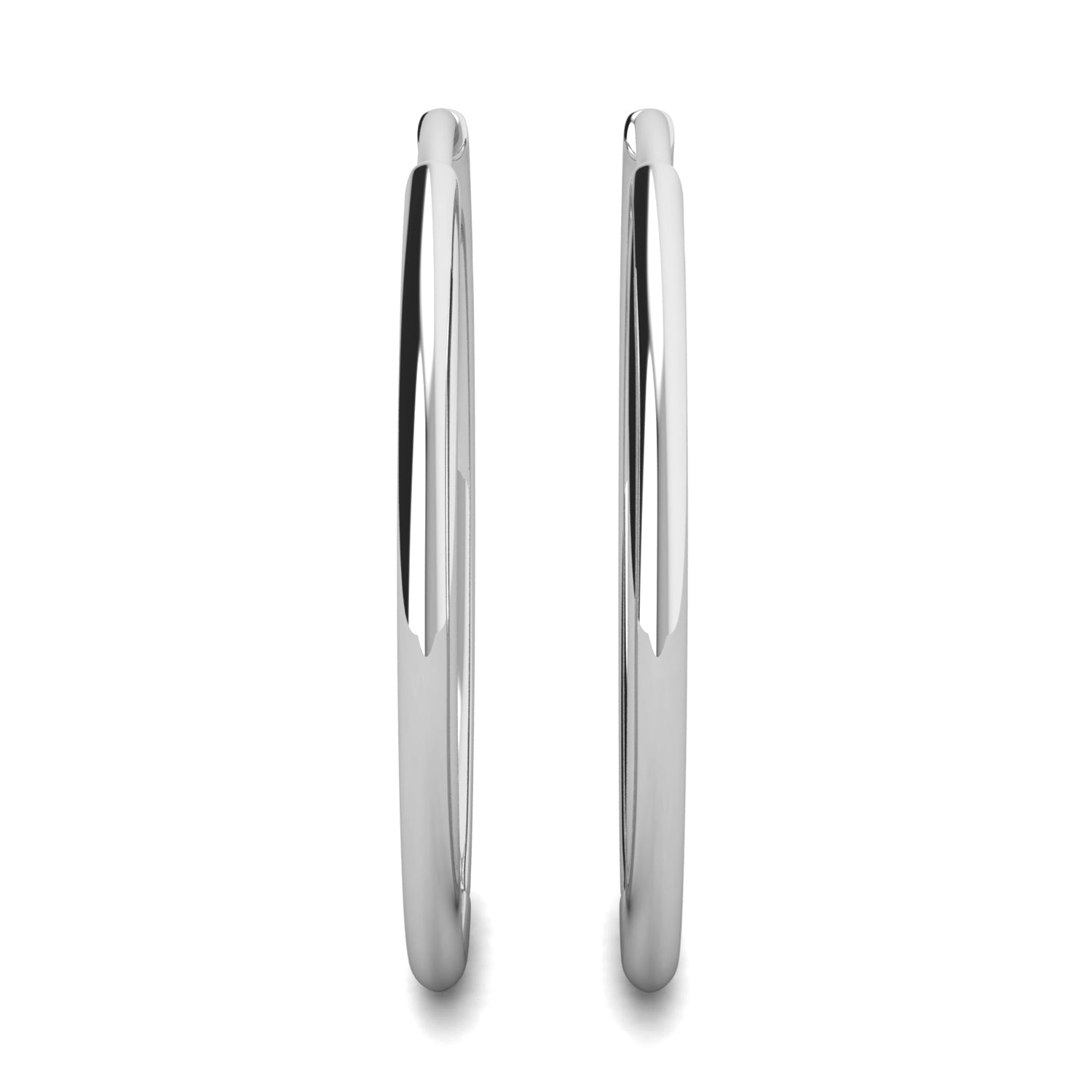 Leslie 18k White Gold Plated 10mm-40mm Hoop Earrings with Swarovski Crystals