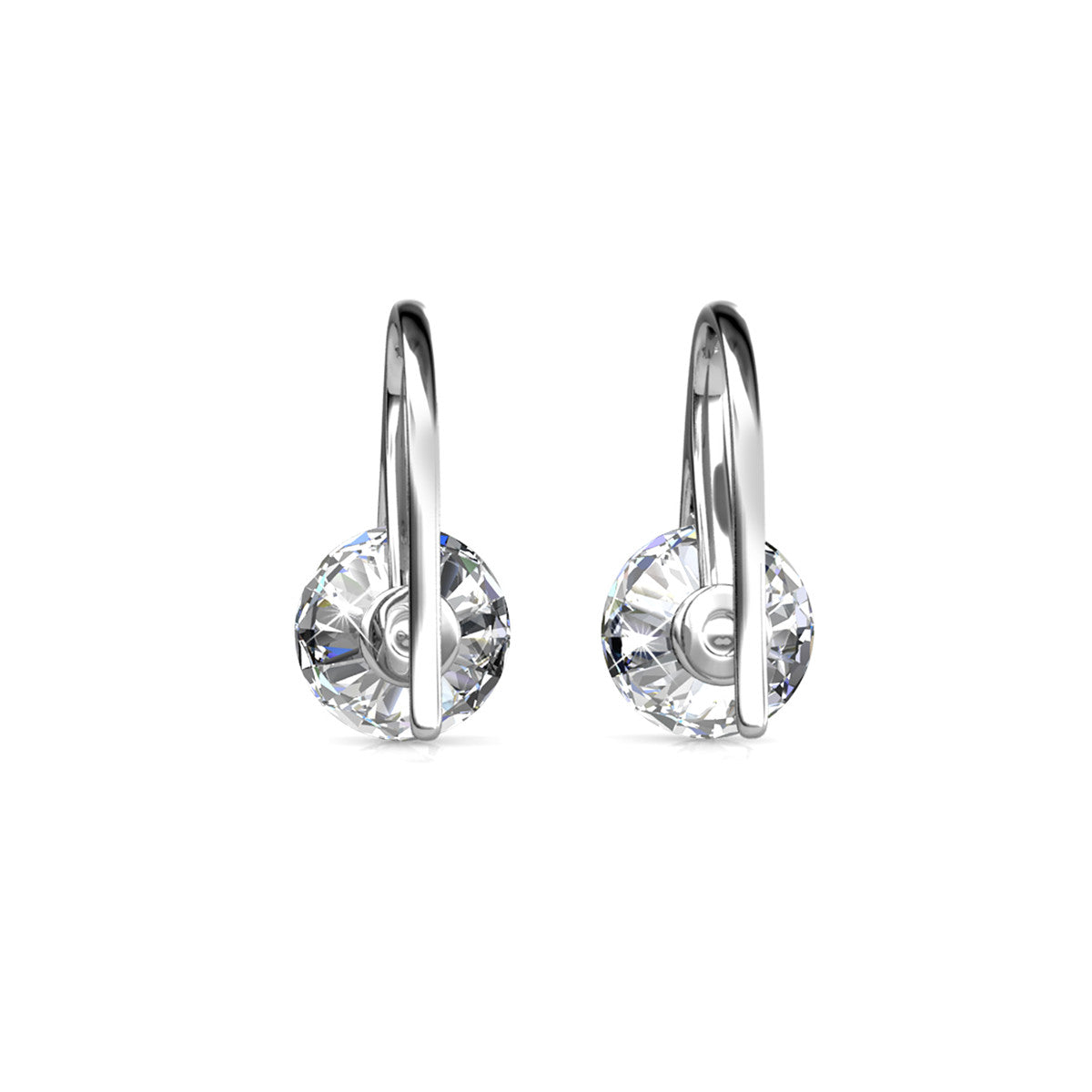 McKayla 18k White Gold Plated Drop Earrings with Swarovski Crystals