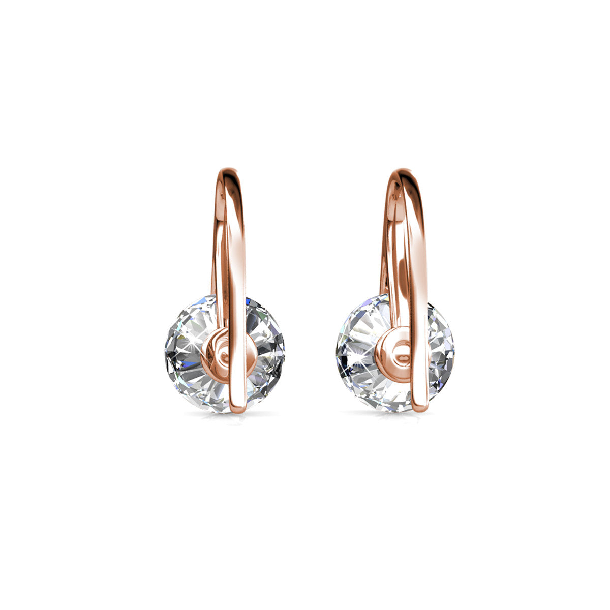 McKayla 18k White Gold Plated Drop Earrings with Swarovski Crystals