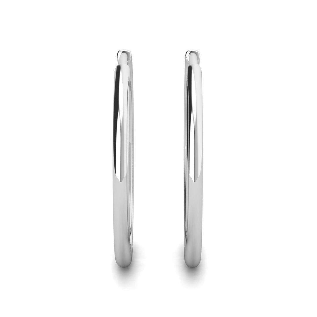 Leslie 18k White Gold Plated 14mm-40mm Hoop Earrings with Swarovski Crystals