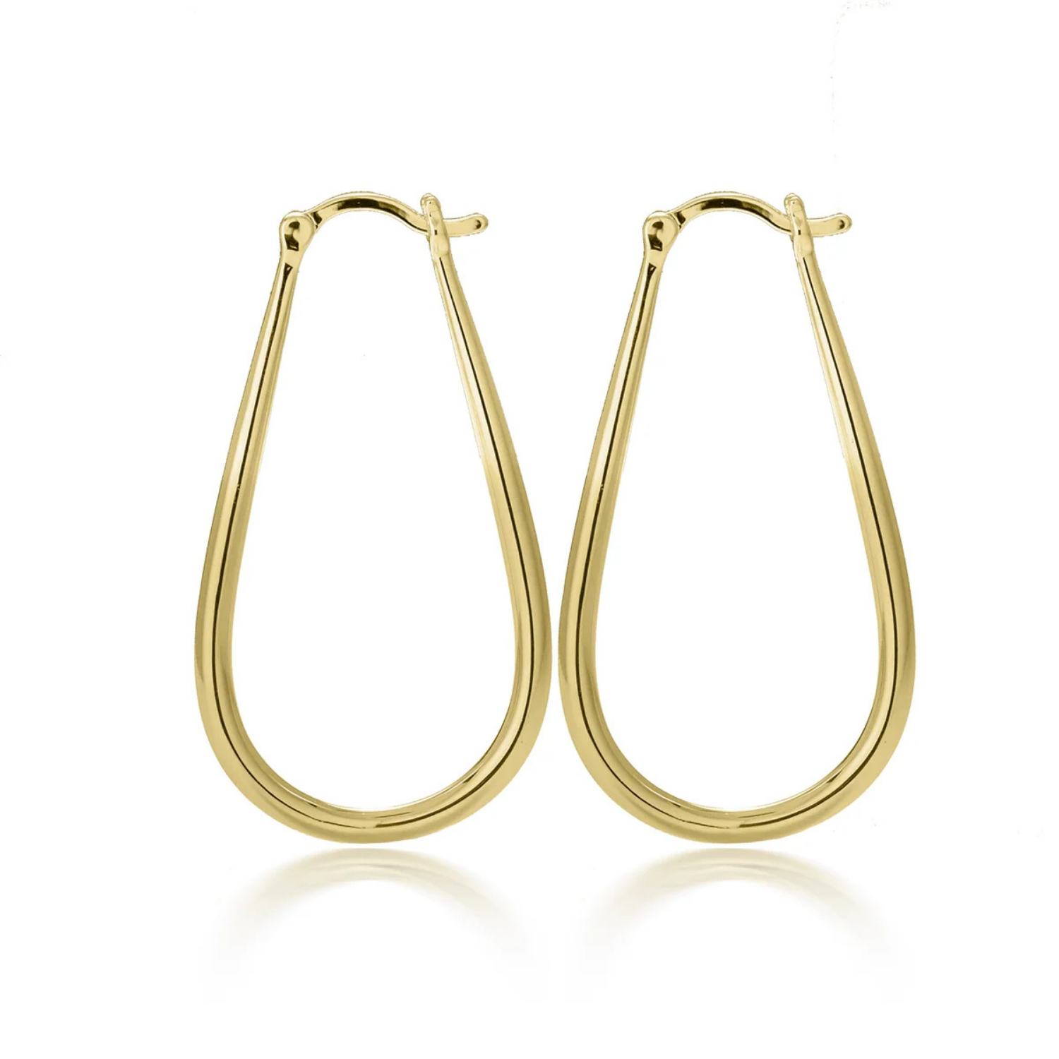 Beatrice 18k White Gold Plated 24mm U-Shaped Hoop Earrings