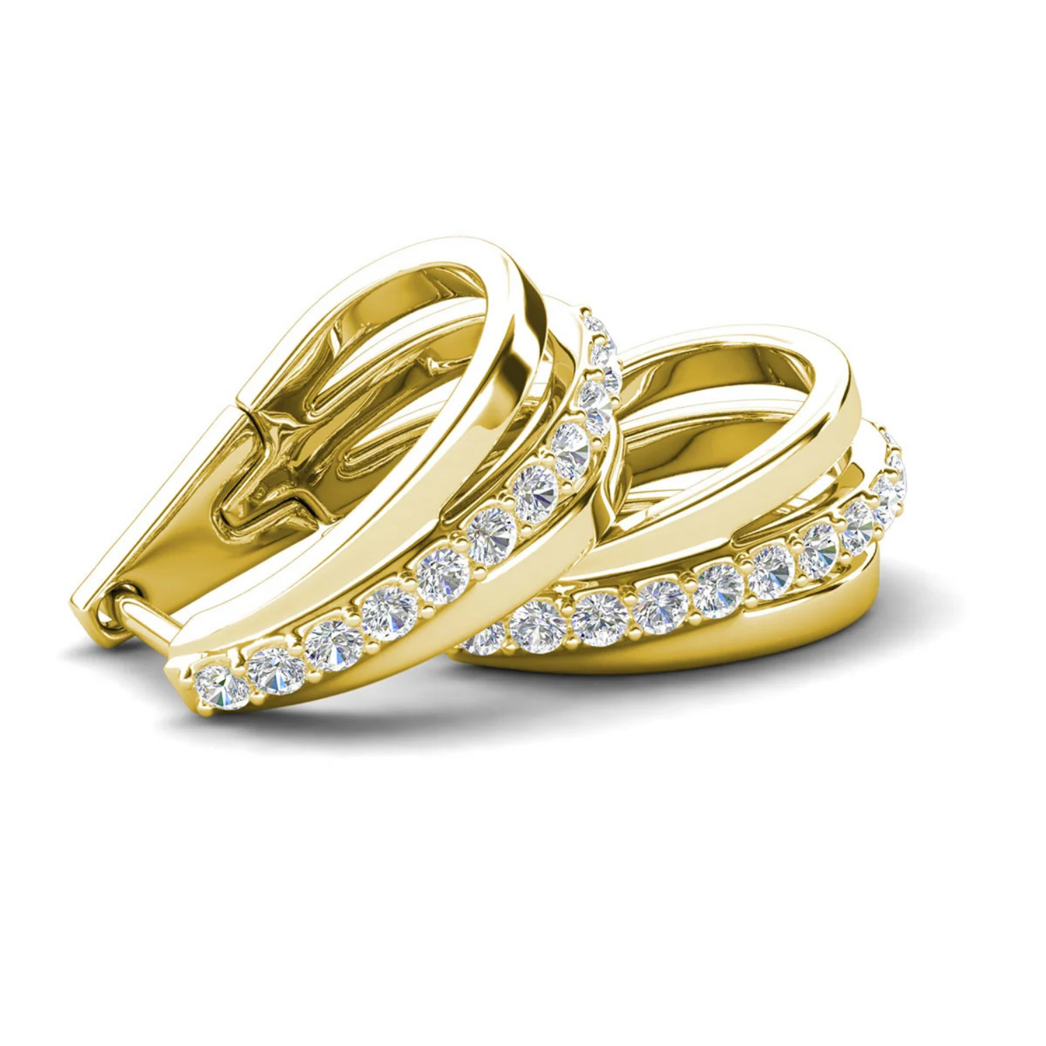 Bella 18k White Gold Plated 17mm Hoop Earrings with Swarovski Crystals