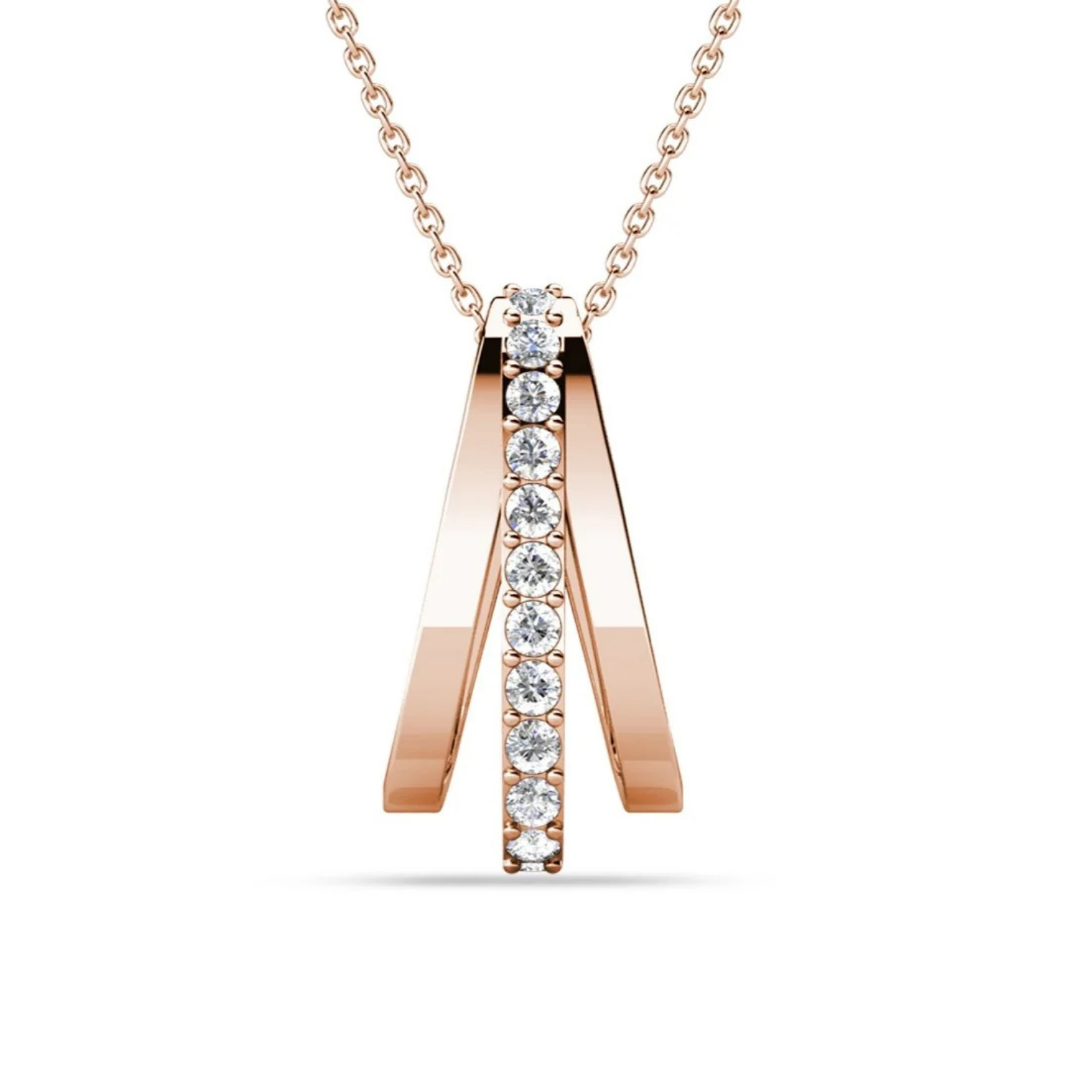 Bella 18k White Gold Plated Necklace with Swarovski Crystals