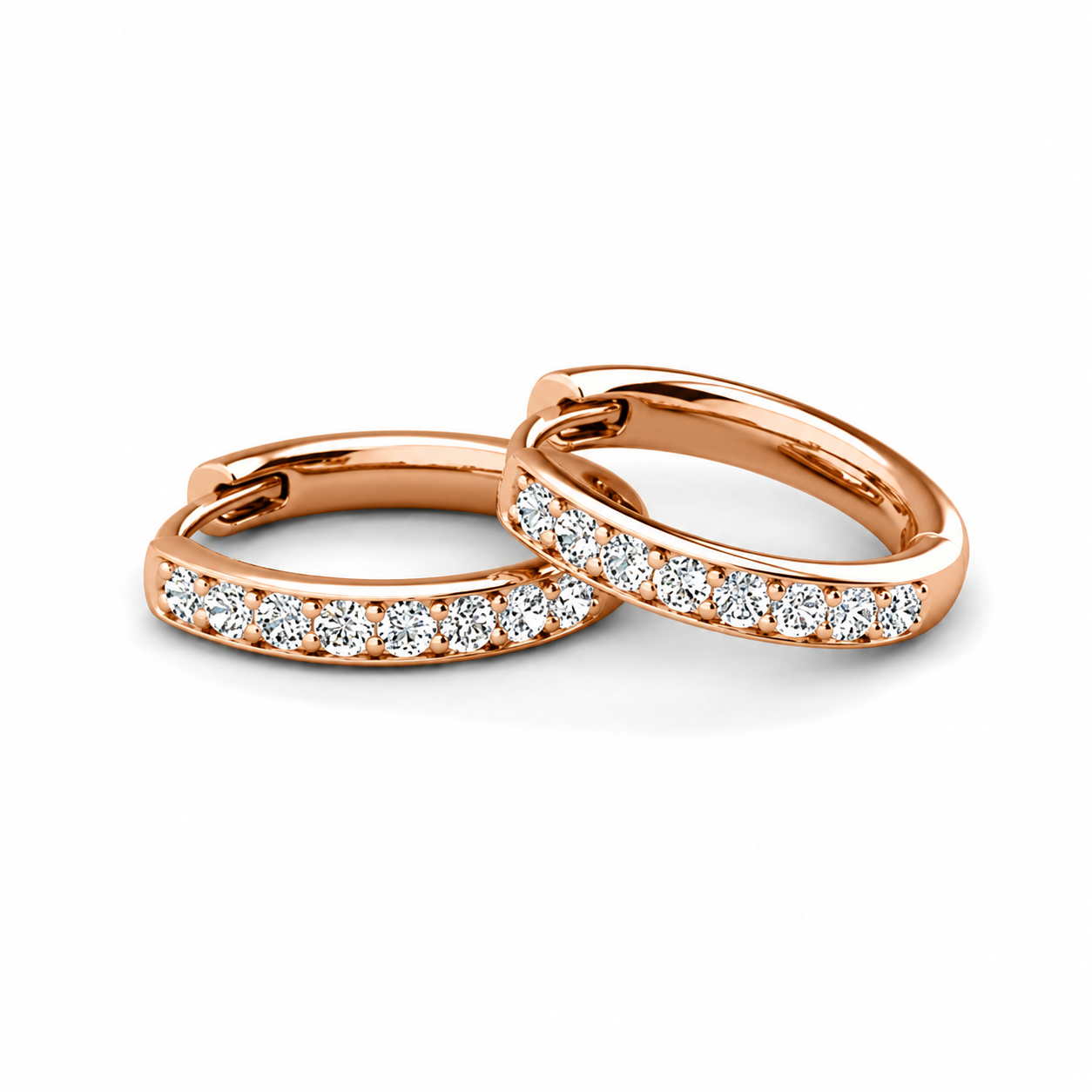 Bianca 18k White Gold Plated 25mm Silver Hoop Earrings with Swarovski Crystals
