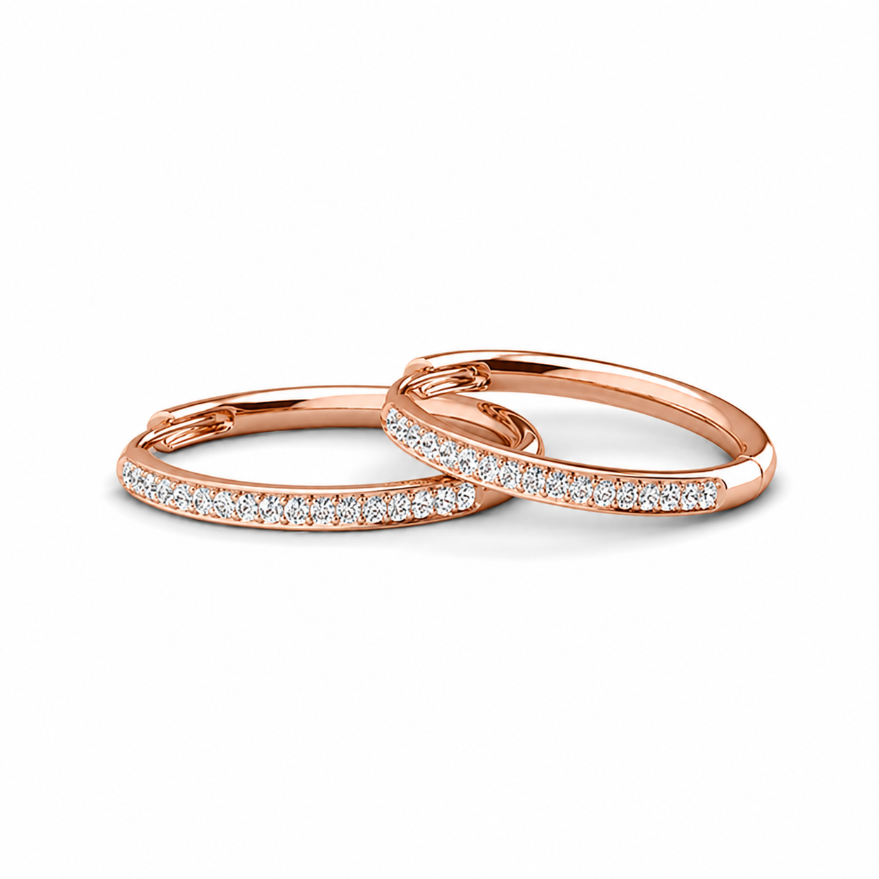 Bianca 18k White Gold Plated 25mm Silver Hoop Earrings with Swarovski Crystals
