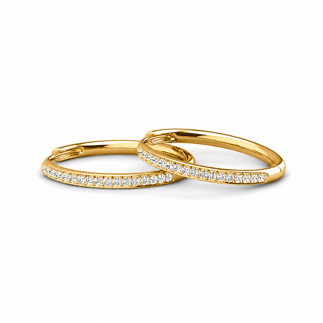 Bianca 18k White Gold Plated 25mm Silver Hoop Earrings with Swarovski Crystals