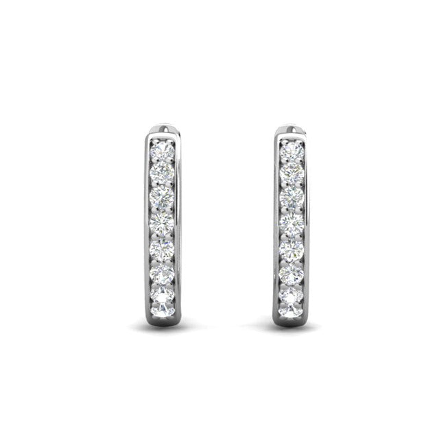 Bianca 18k White Gold Plated 25mm Silver Hoop Earrings with Swarovski Crystals