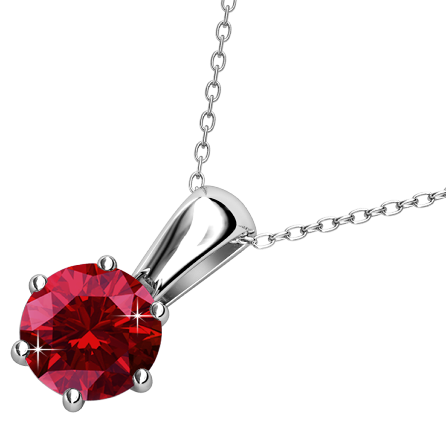 Birthstone Necklace 18k White Gold Plated Solitaire Necklace with 1CT Swarovski Crystal