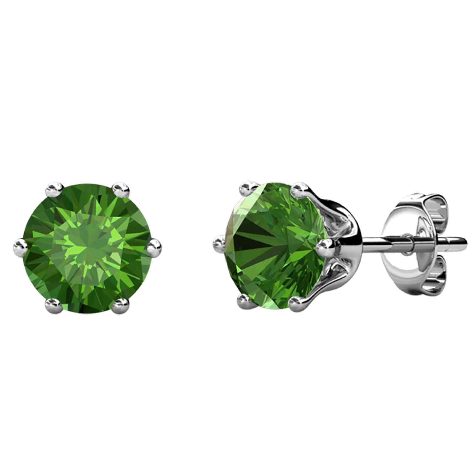 Birthstone Earrings 18k White Gold Plated Stud Earrings with 1CT Swarovski Crystals