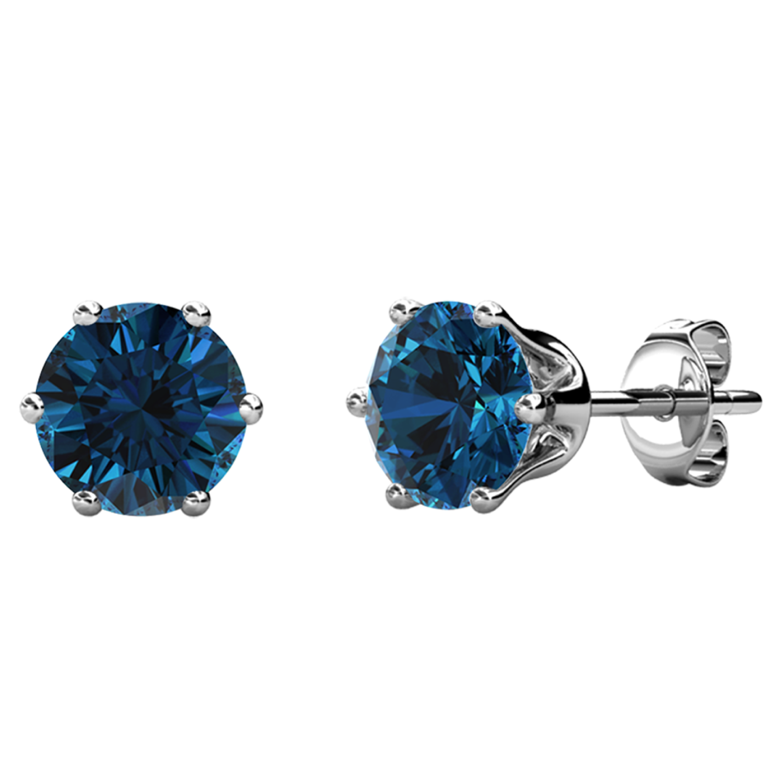 Birthstone Earrings 18k White Gold Plated Stud Earrings with 1CT Swarovski Crystals