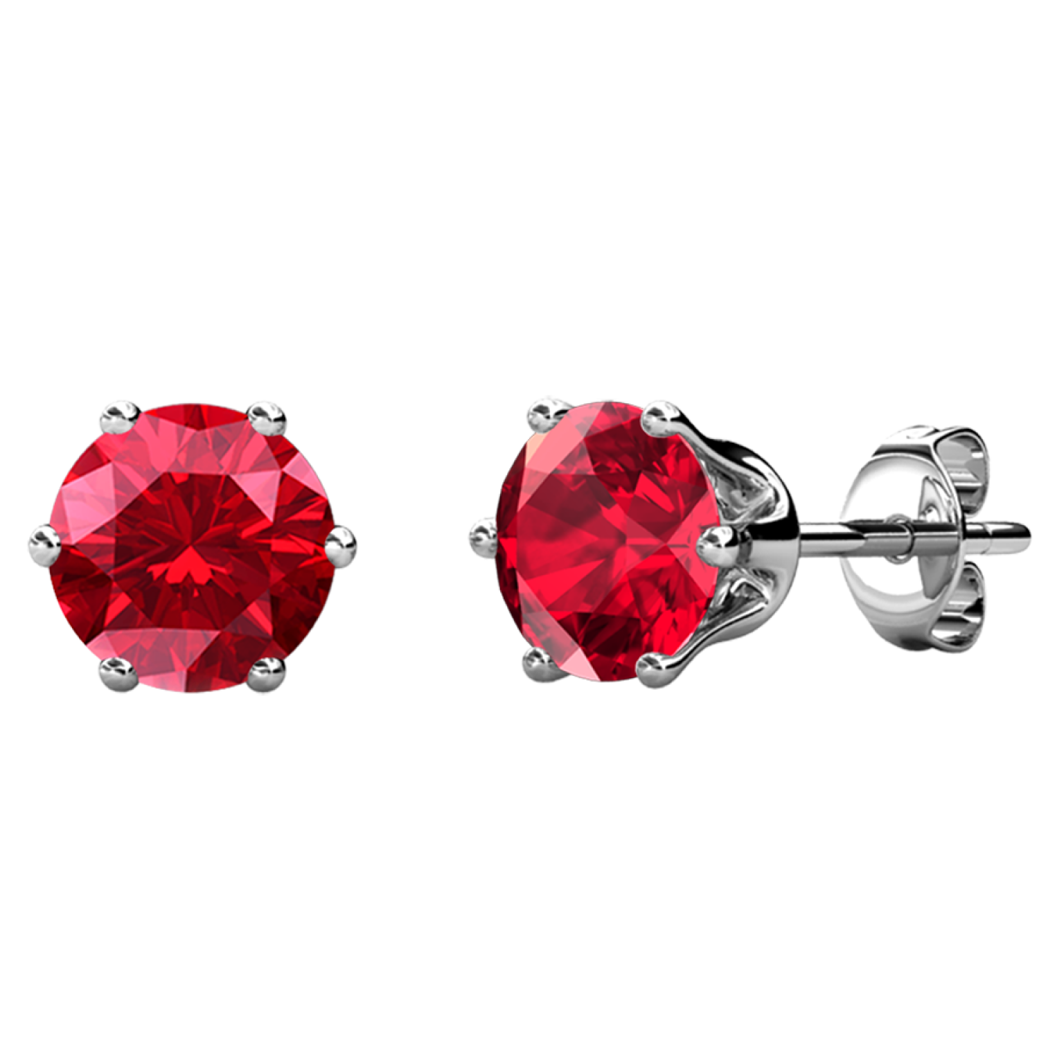 Birthstone Earrings 18k White Gold Plated Stud Earrings with 1CT Swarovski Crystals